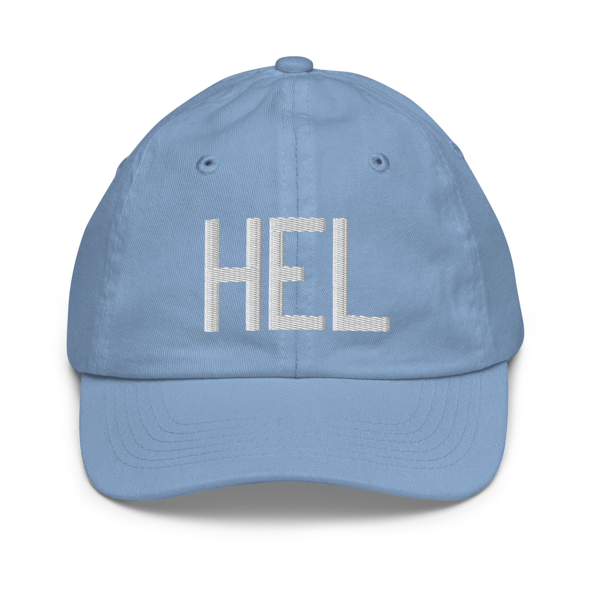 Airport Code Kid's Baseball Cap - White • HEL Helsinki • YHM Designs - Image 22