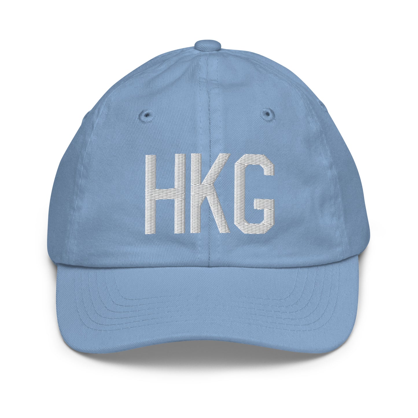Airport Code Kid's Baseball Cap - White • HKG Hong Kong • YHM Designs - Image 22