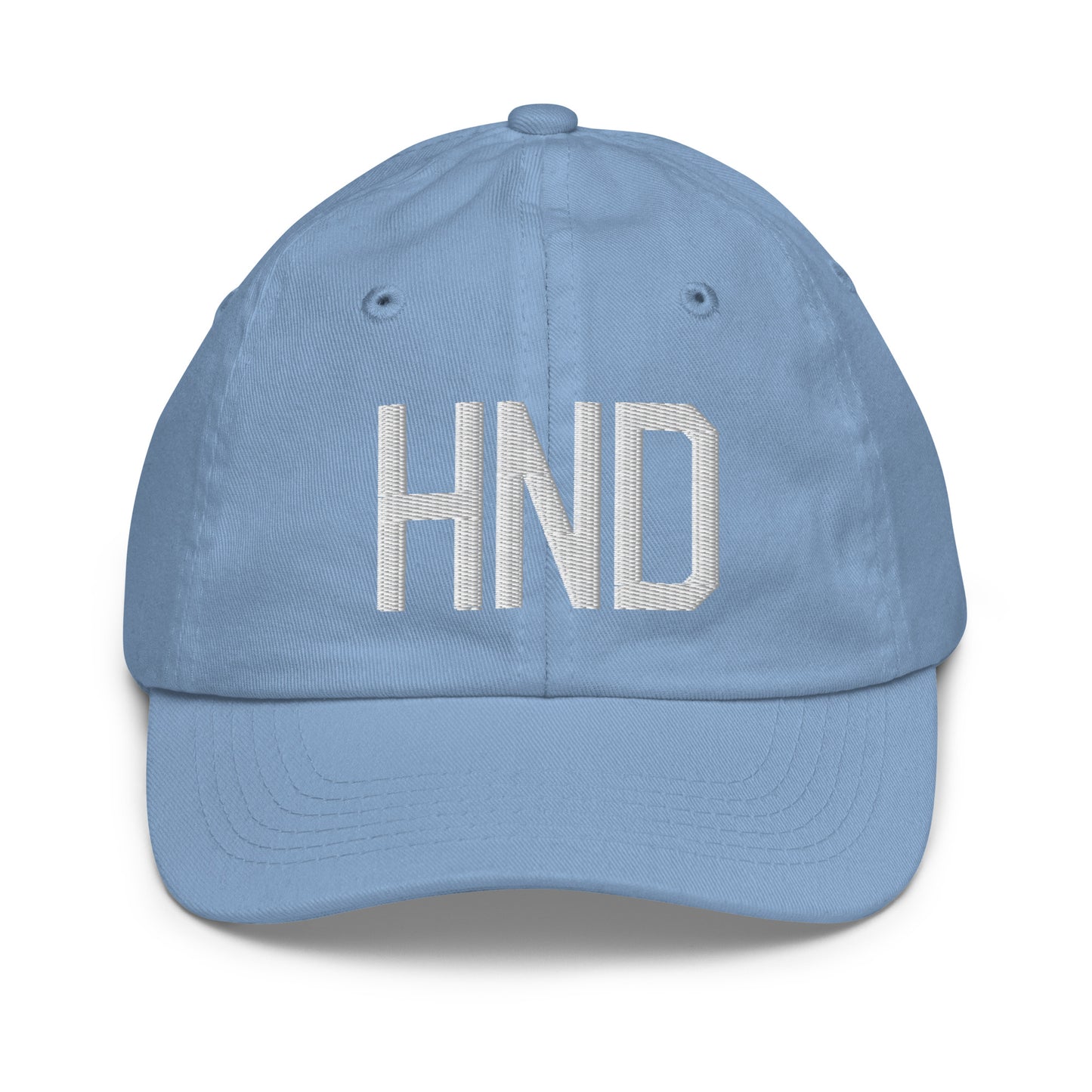 Airport Code Kid's Baseball Cap - White • HND Tokyo • YHM Designs - Image 22