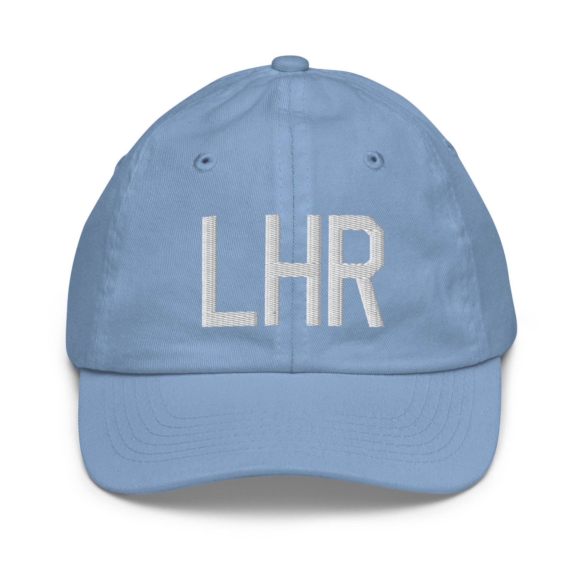 Airport Code Kid's Baseball Cap - White • LHR London • YHM Designs - Image 22