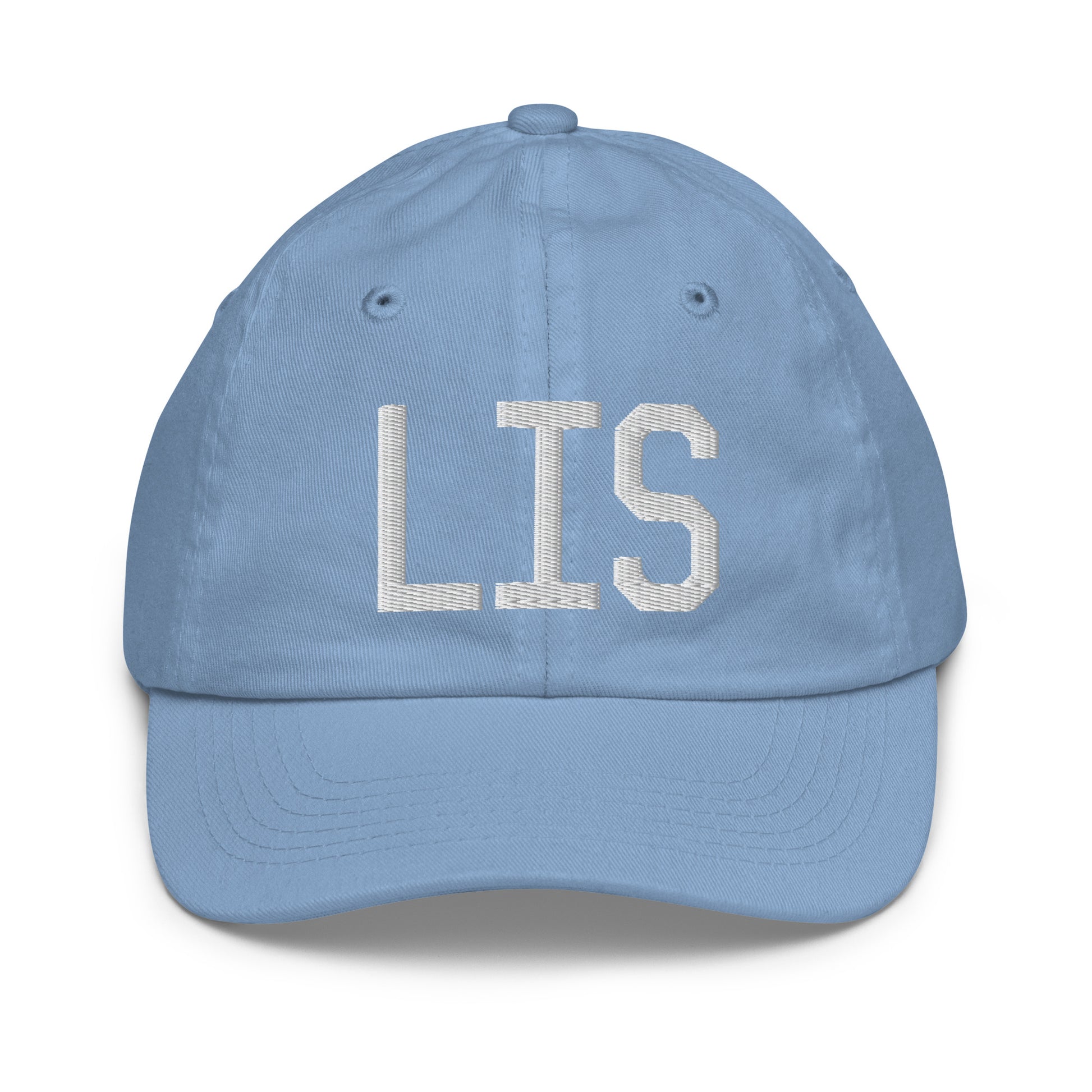 Airport Code Kid's Baseball Cap - White • LIS Lisbon • YHM Designs - Image 22