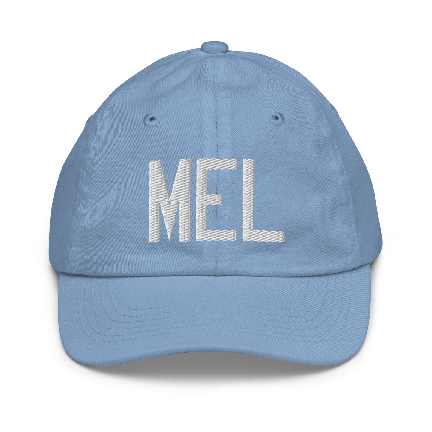 Airport Code Kid's Baseball Cap - White • MEL Melbourne • YHM Designs - Image 22
