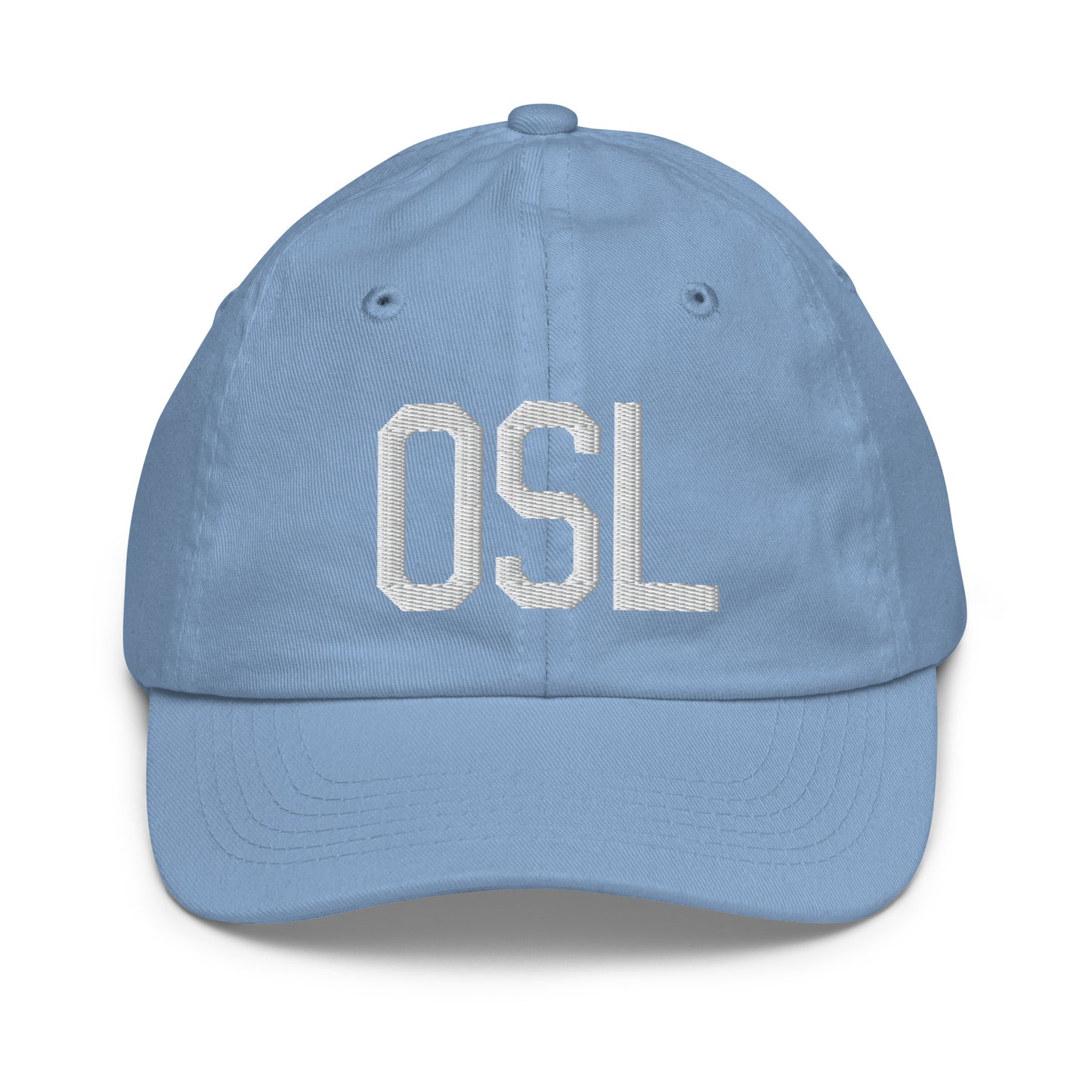 Airport Code Kid's Baseball Cap - White • OSL Oslo • YHM Designs - Image 22