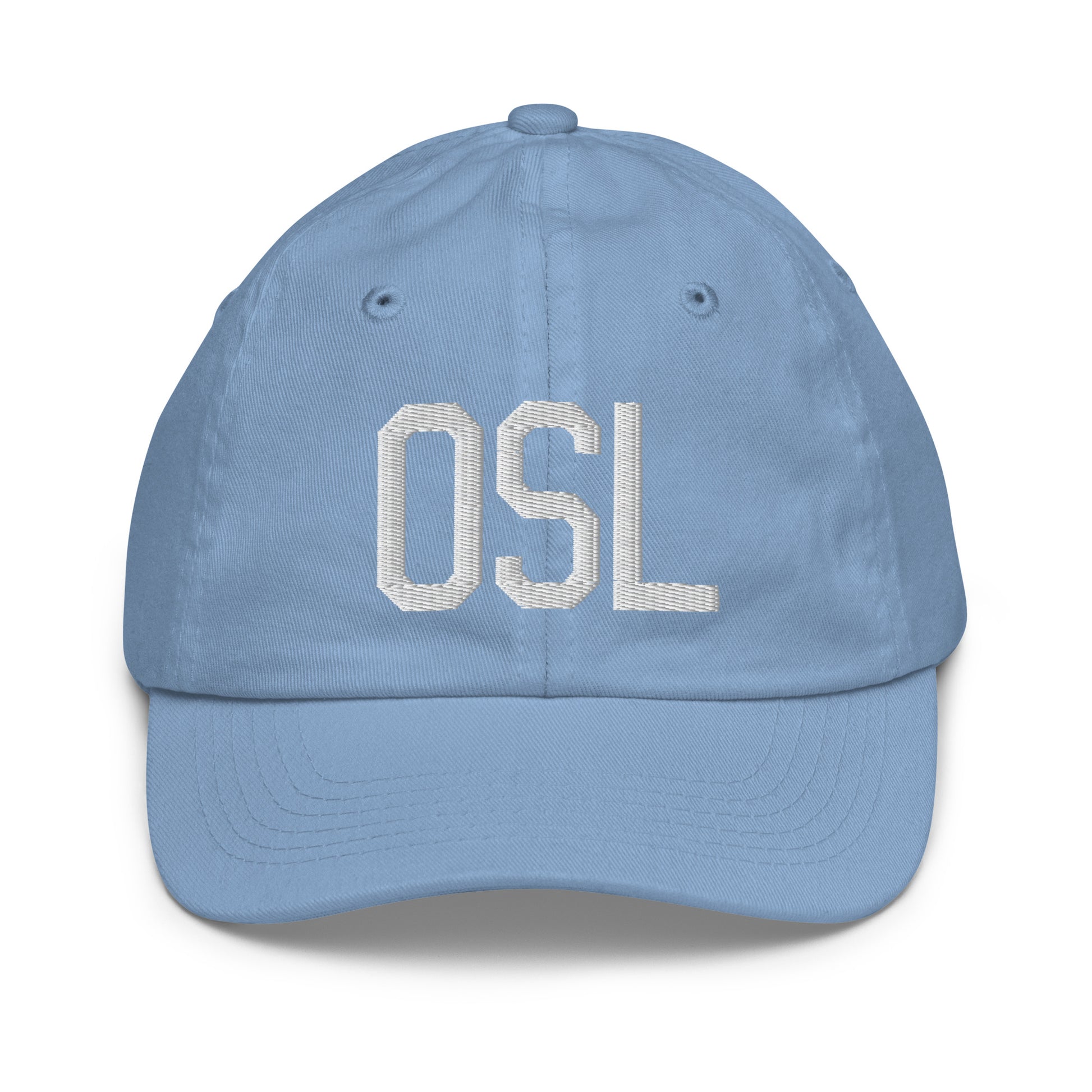 Airport Code Kid's Baseball Cap - White • OSL Oslo • YHM Designs - Image 22