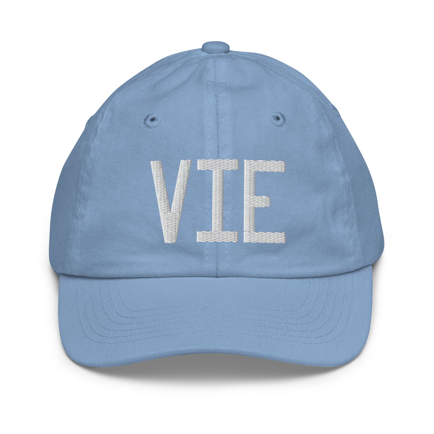Airport Code Kid's Baseball Cap - White • VIE Vienna • YHM Designs - Image 22