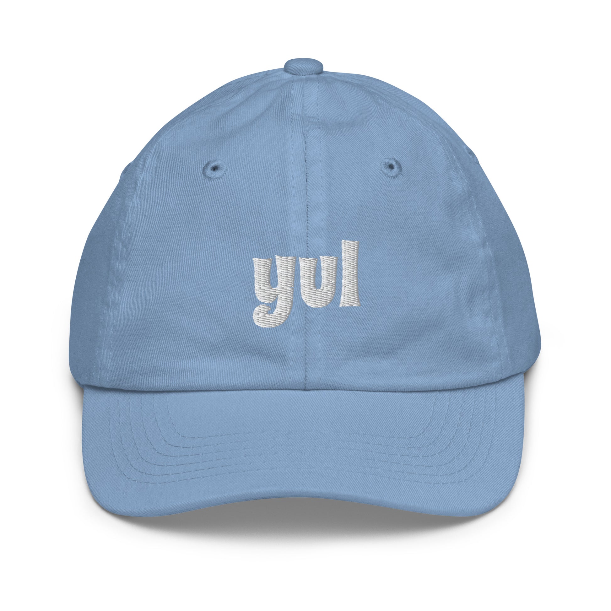 Groovy Kid's Baseball Cap - White • YUL Montreal • YHM Designs - Image 17