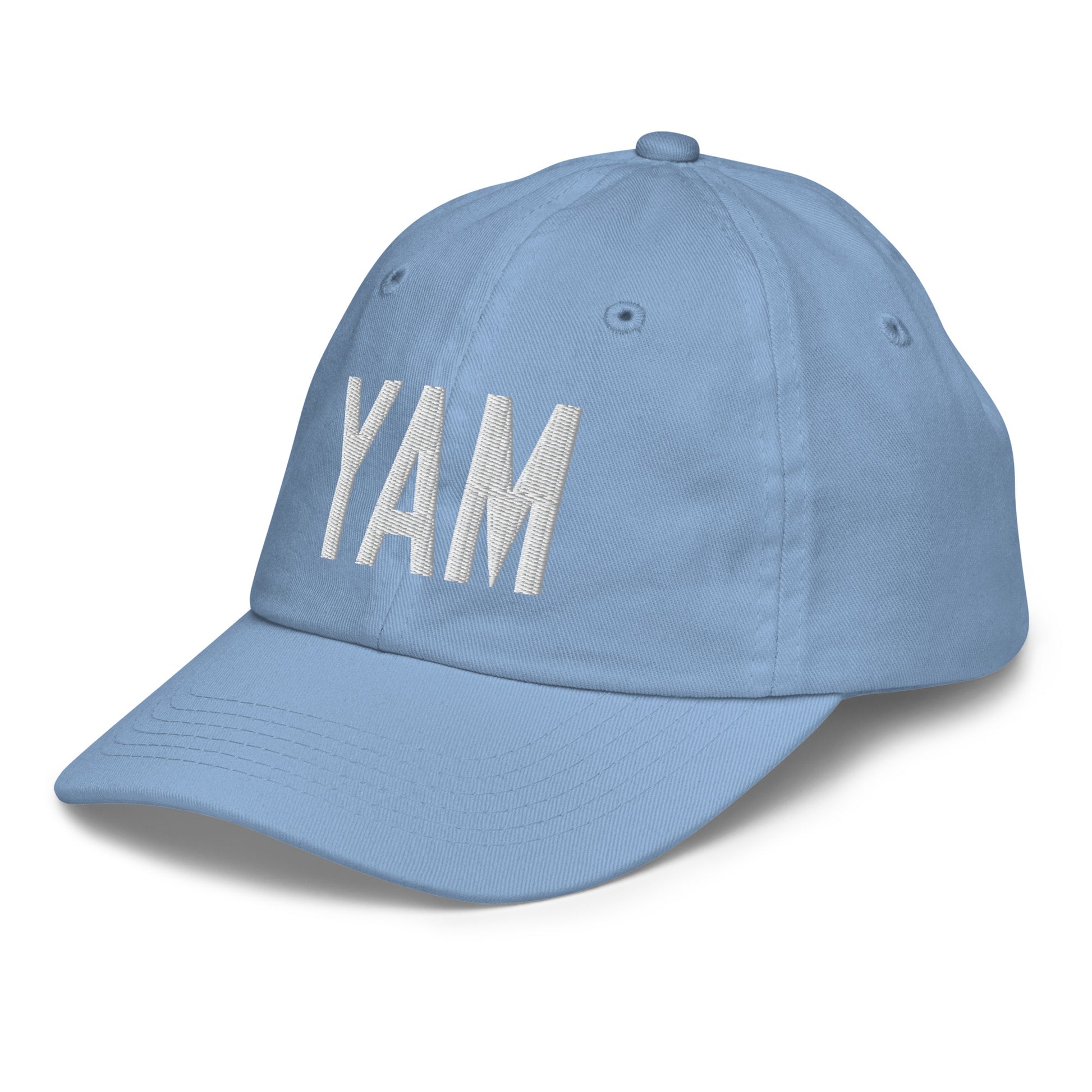 Airport Code Kid's Baseball Cap - White • YAM Sault-Ste-Marie • YHM Designs - Image 24