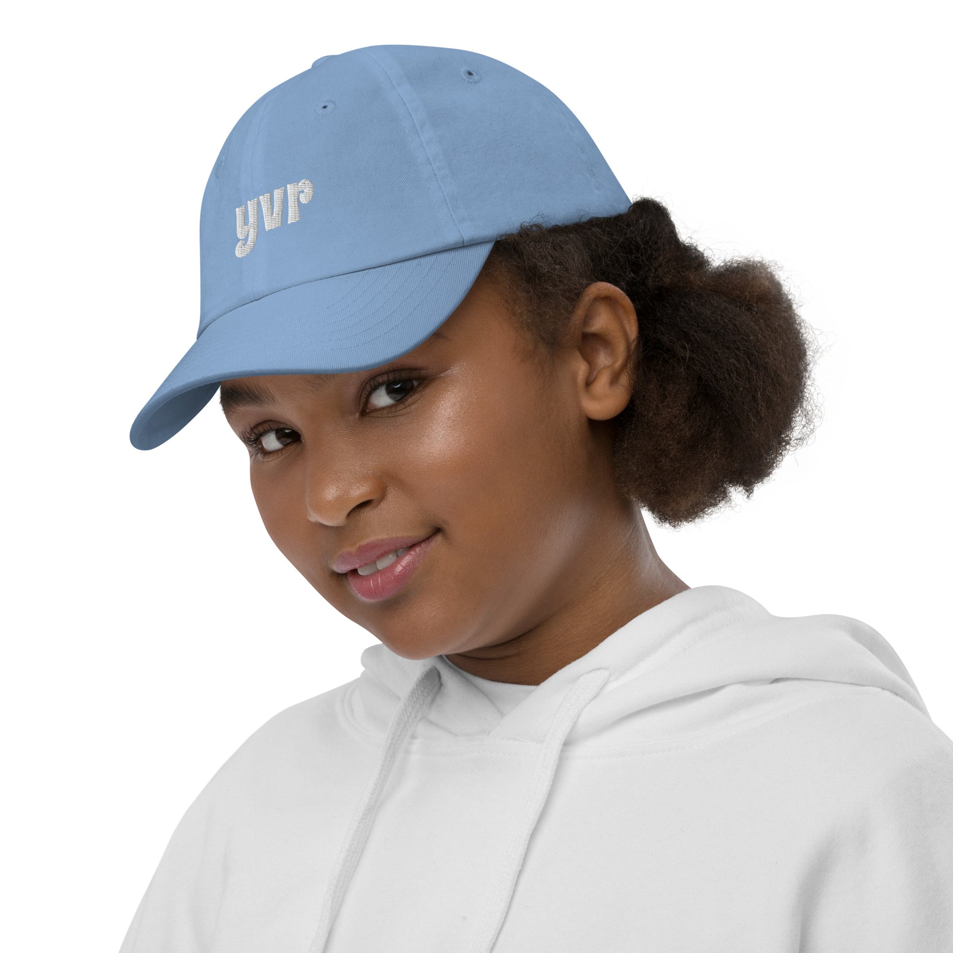 Groovy Kid's Baseball Cap - White • YVR Vancouver • YHM Designs - Image 09