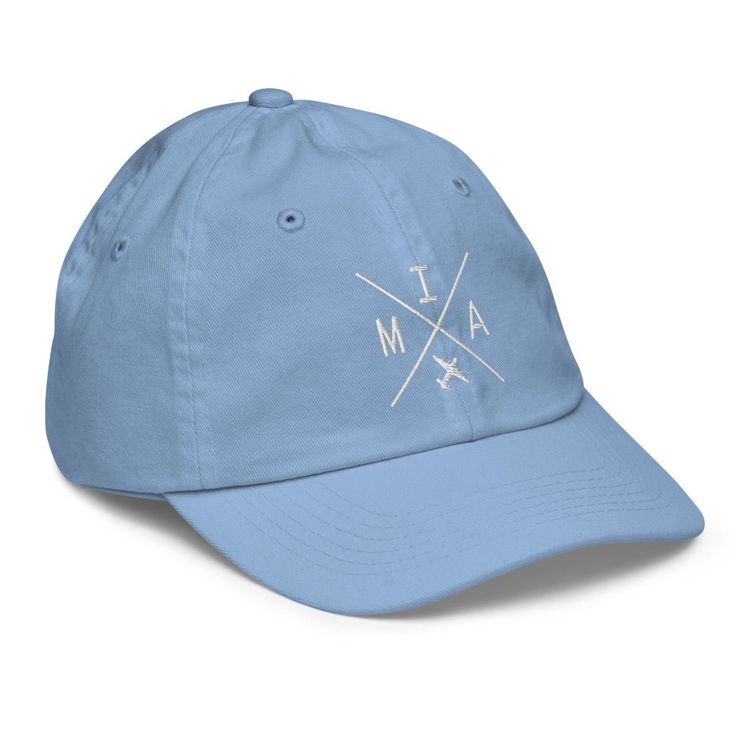 Crossed-X Kid's Baseball Cap - White • MIA Miami • YHM Designs - Image 23