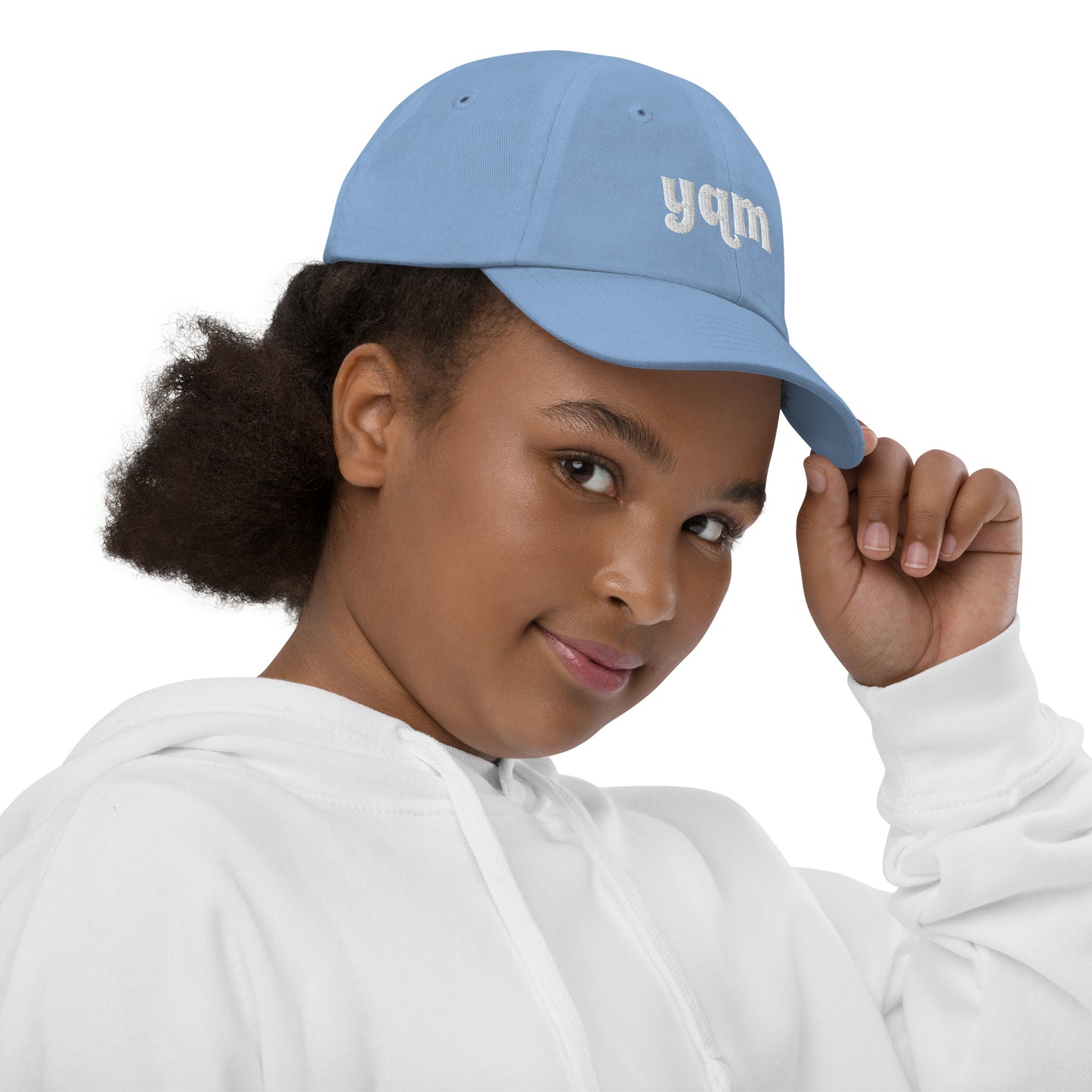 Groovy Kid's Baseball Cap - White • YQM Moncton • YHM Designs - Image 08