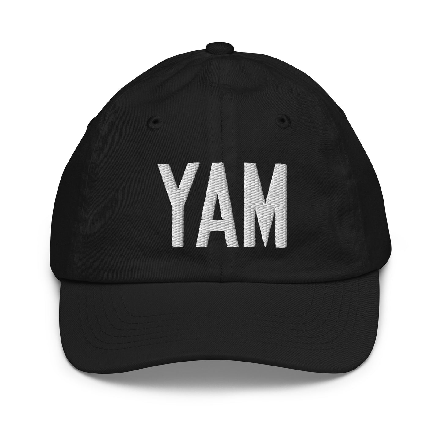 Airport Code Kid's Baseball Cap - White • YAM Sault-Ste-Marie • YHM Designs - Image 11