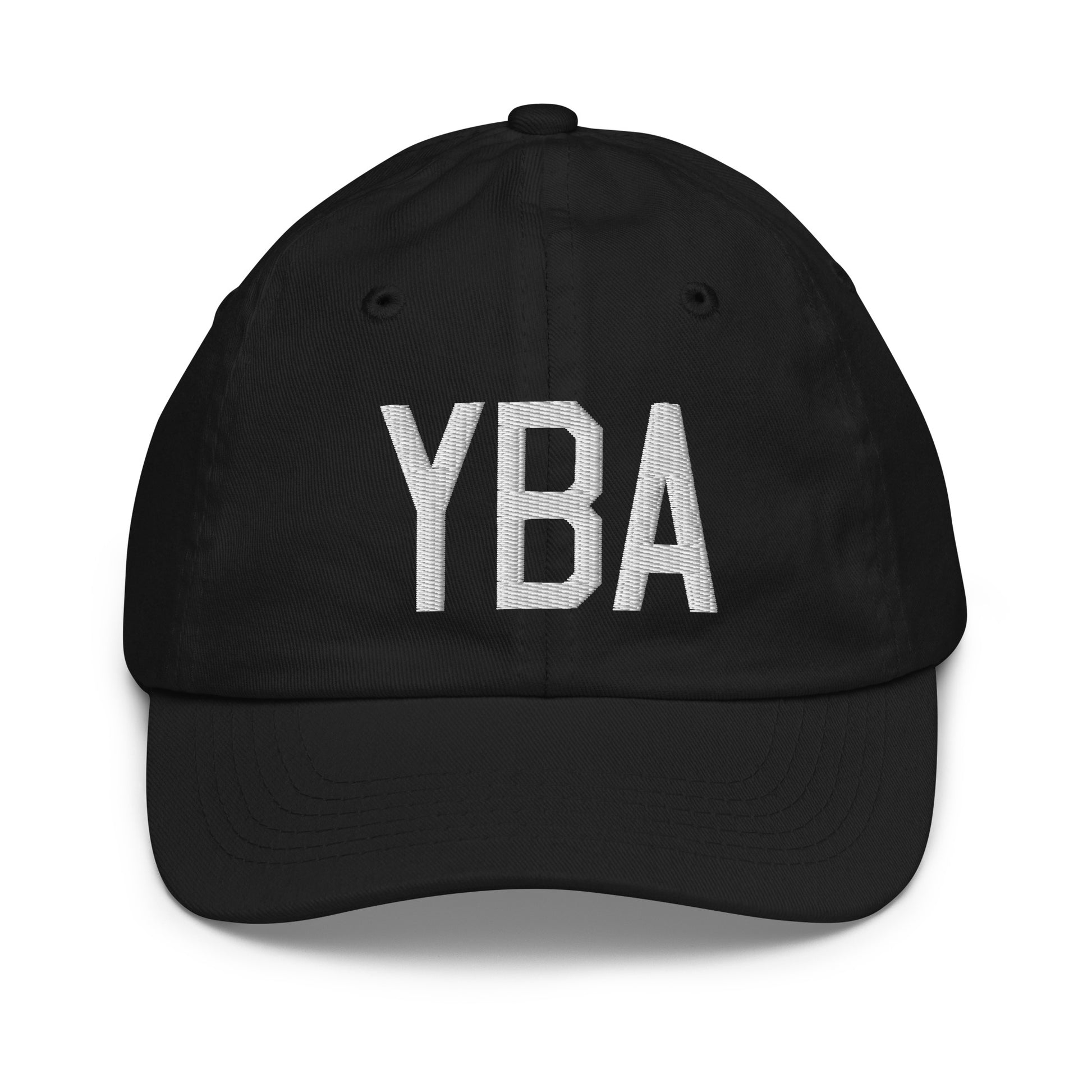 Airport Code Kid's Baseball Cap - White • YBA Banff • YHM Designs - Image 11