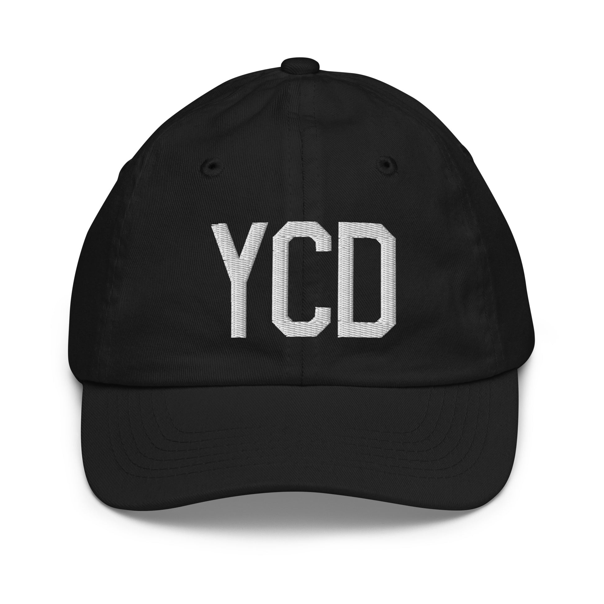 Airport Code Kid's Baseball Cap - White • YCD Nanaimo • YHM Designs - Image 11