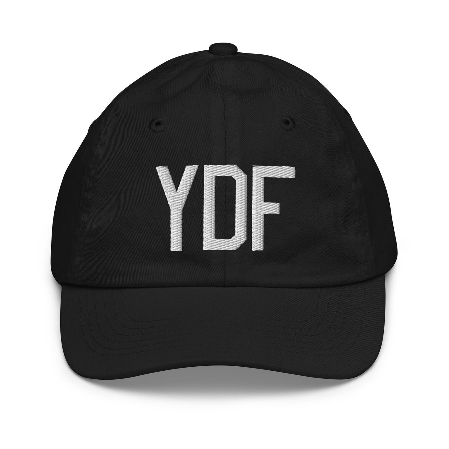 Airport Code Kid's Baseball Cap - White • YDF Deer Lake • YHM Designs - Image 11