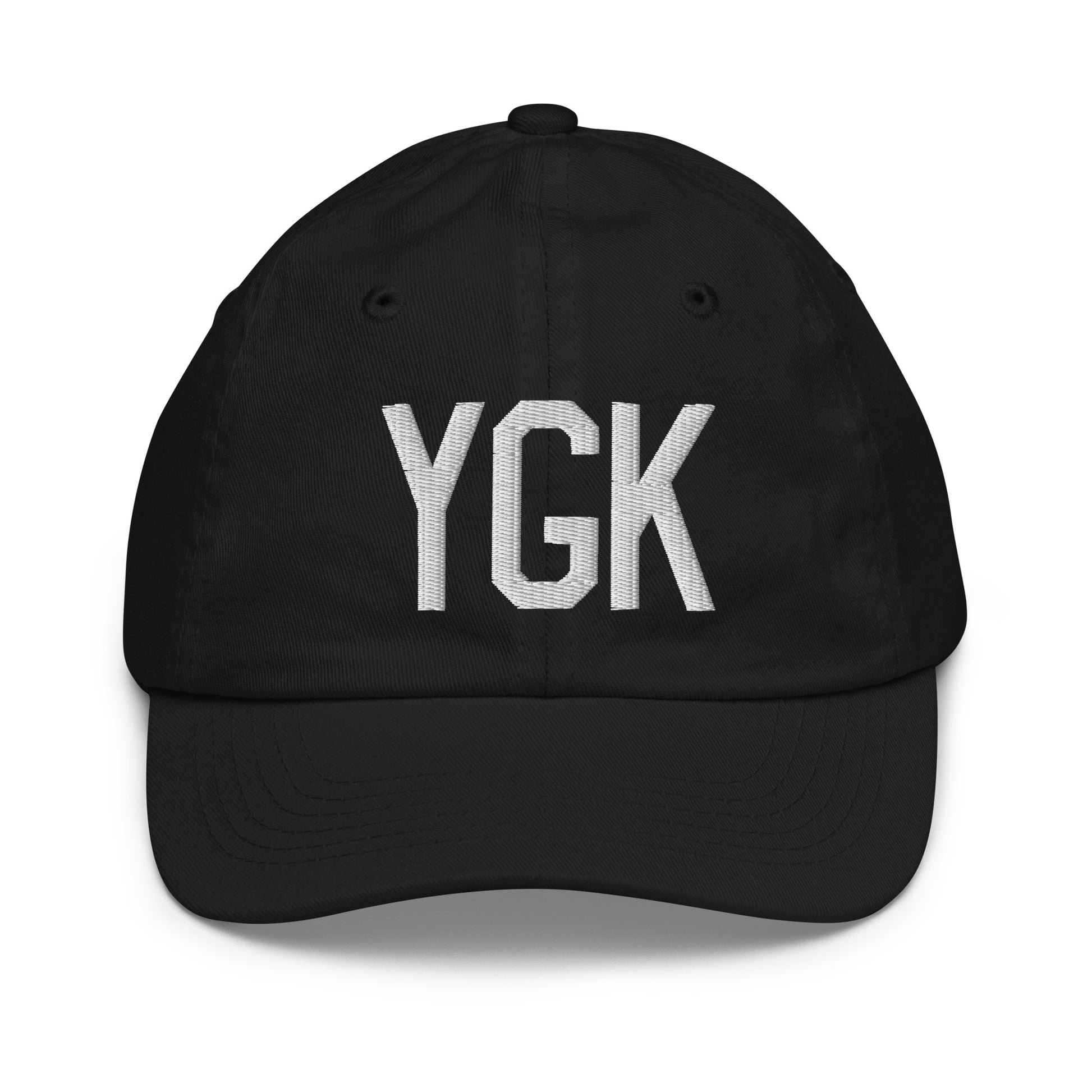 Airport Code Kid's Baseball Cap - White • YGK Kingston • YHM Designs - Image 11