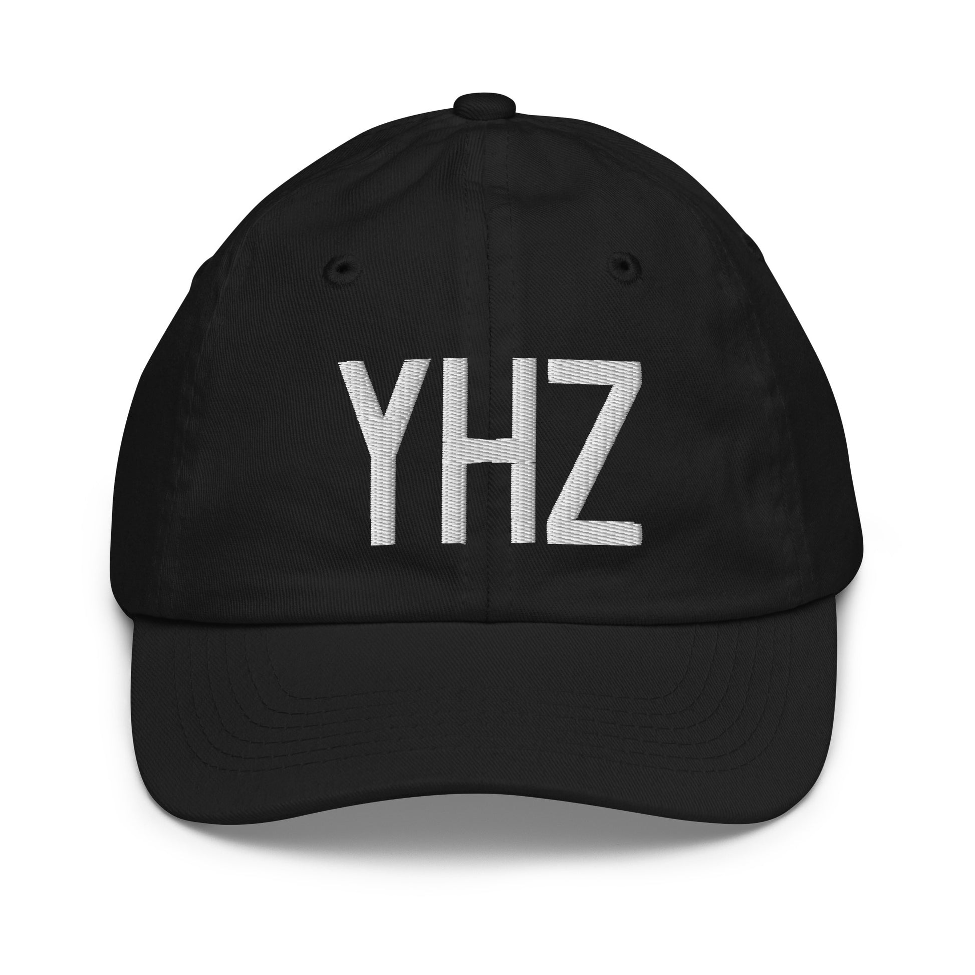 Airport Code Kid's Baseball Cap - White • YHZ Halifax • YHM Designs - Image 11
