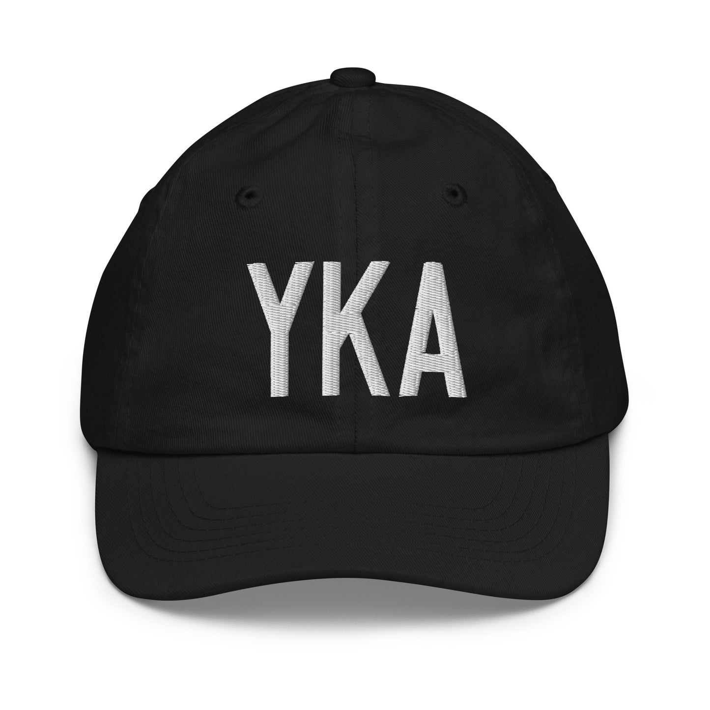 Airport Code Kid's Baseball Cap - White • YKA Kamloops • YHM Designs - Image 11