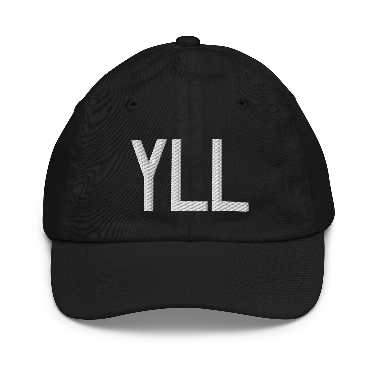 Airport Code Kid's Baseball Cap - White • YLL Lloydminster • YHM Designs - Image 11