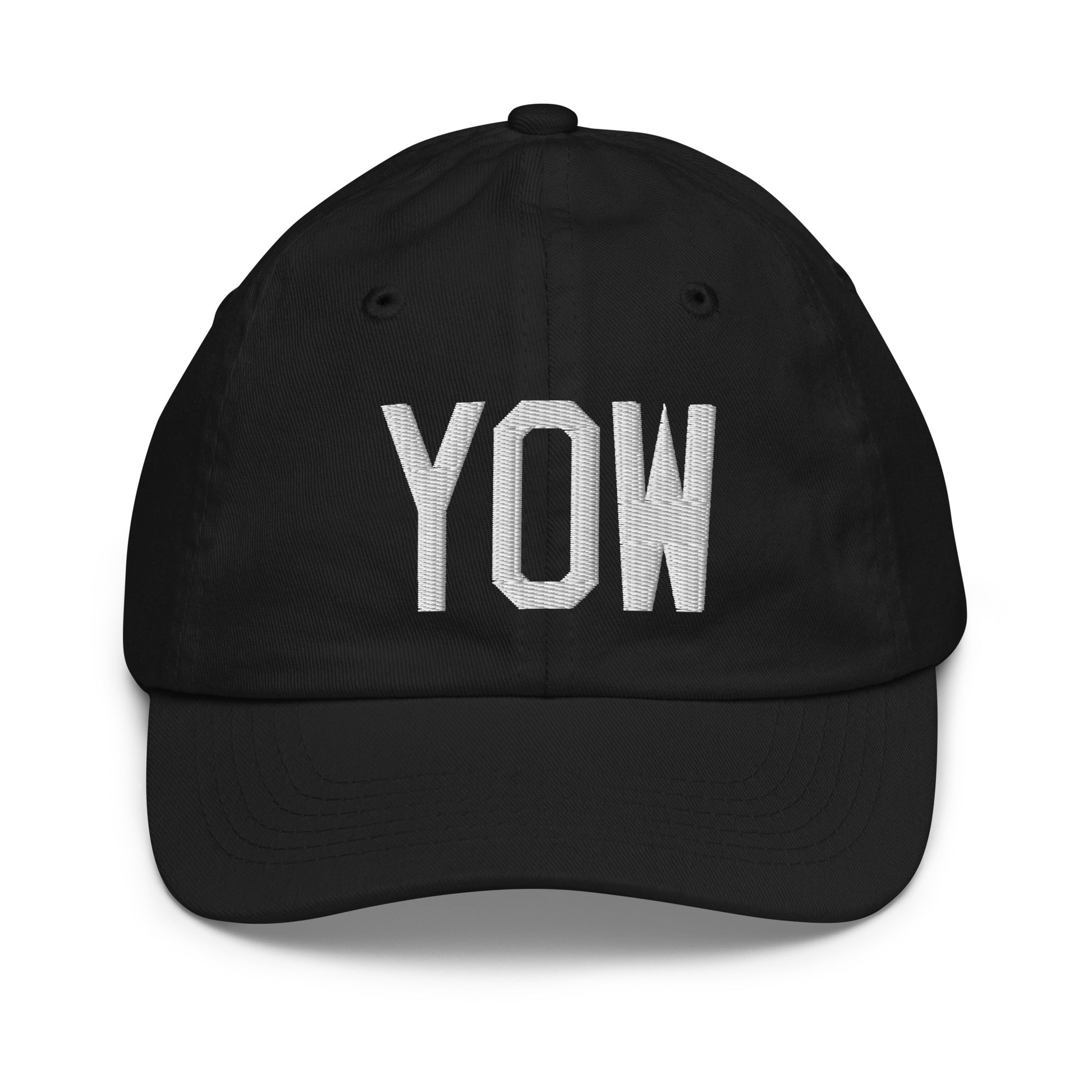 Airport Code Kid's Baseball Cap - White • YOW Ottawa • YHM Designs - Image 11