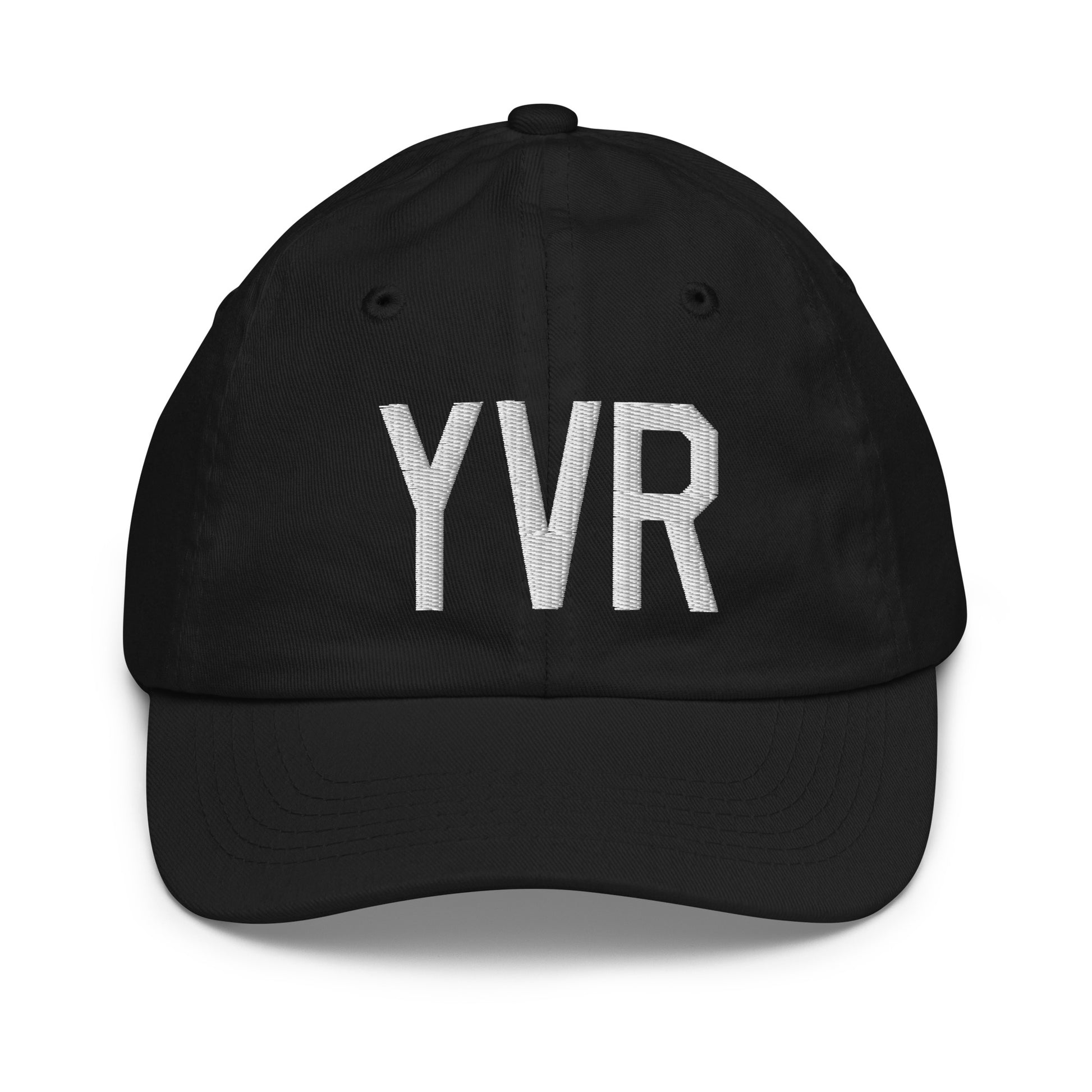 Airport Code Kid's Baseball Cap - White • YVR Vancouver • YHM Designs - Image 11