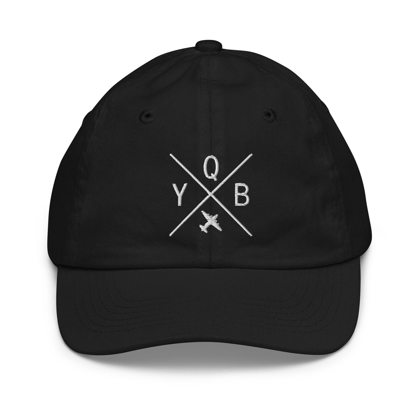 Crossed-X Kid's Baseball Cap - White • YQB Quebec City • YHM Designs - Image 11