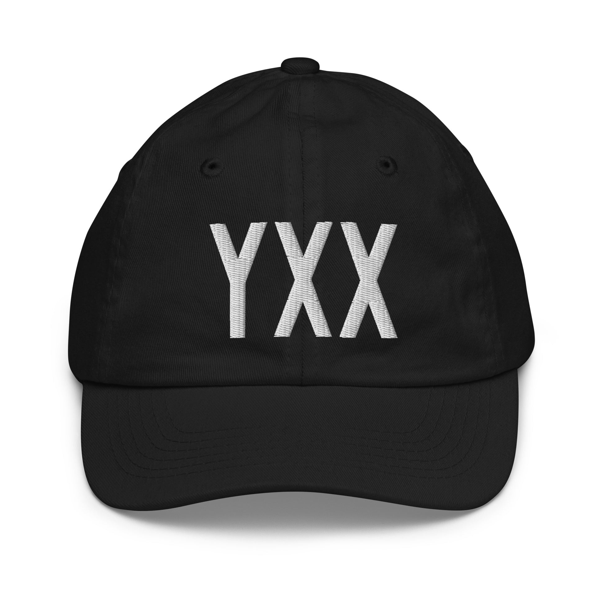 Airport Code Kid's Baseball Cap - White • YXX Abbotsford • YHM Designs - Image 11