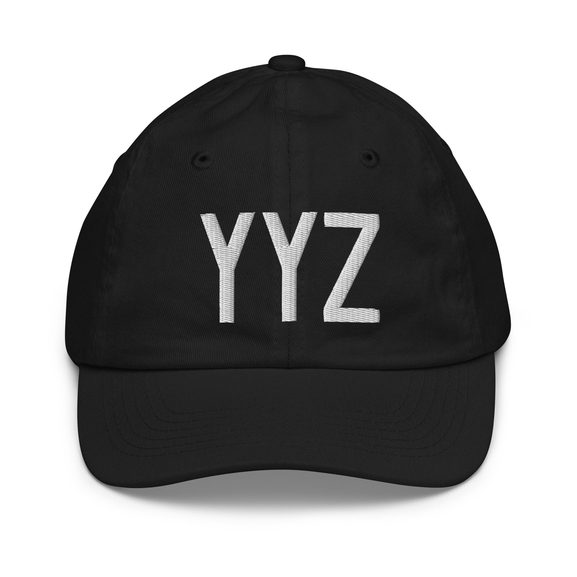 Airport Code Kid's Baseball Cap - White • YYZ Toronto • YHM Designs - Image 11