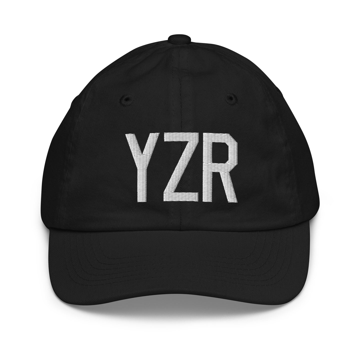 Airport Code Kid's Baseball Cap - White • YZR Sarnia • YHM Designs - Image 11