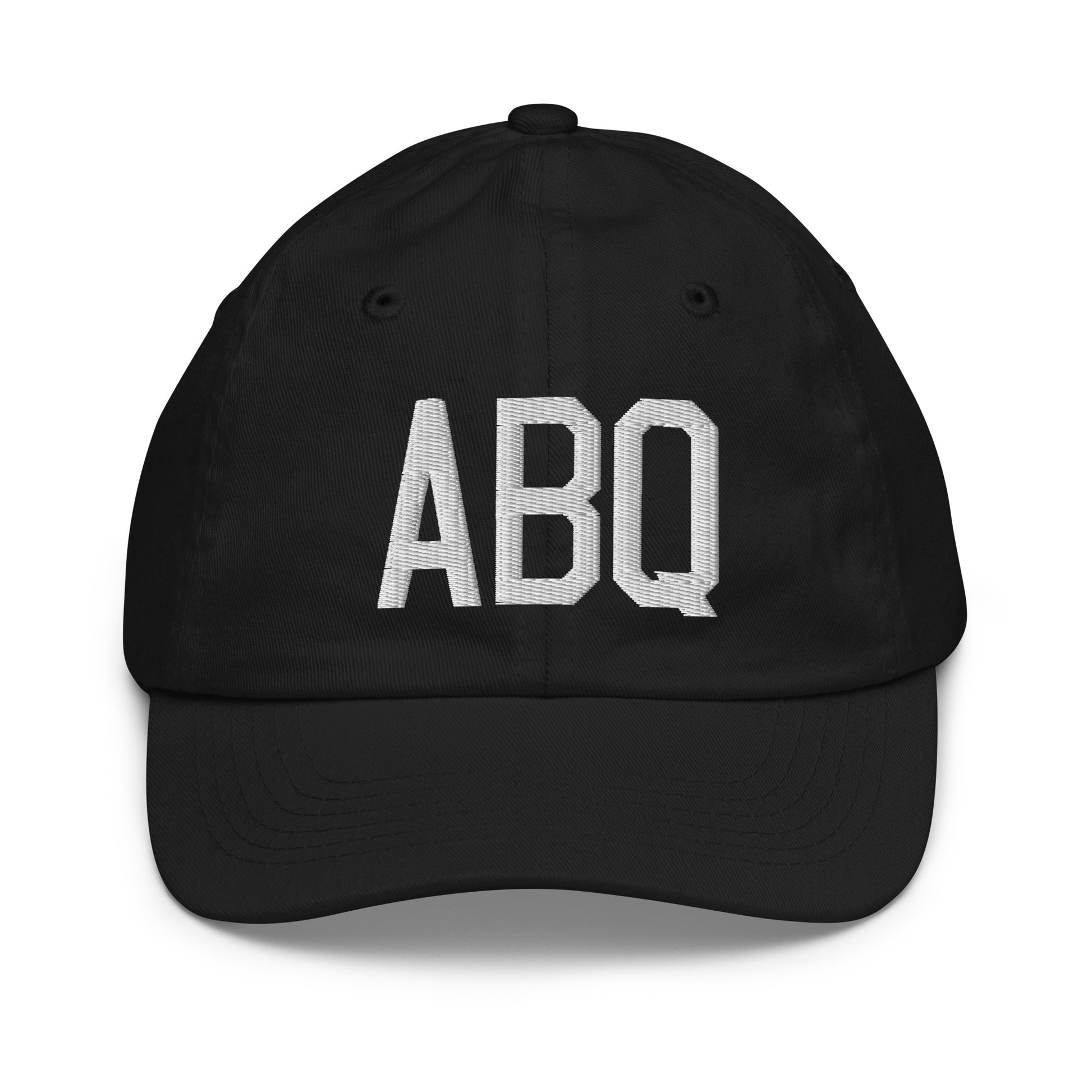 Airport Code Kid's Baseball Cap - White • ABQ Albuquerque • YHM Designs - Image 11