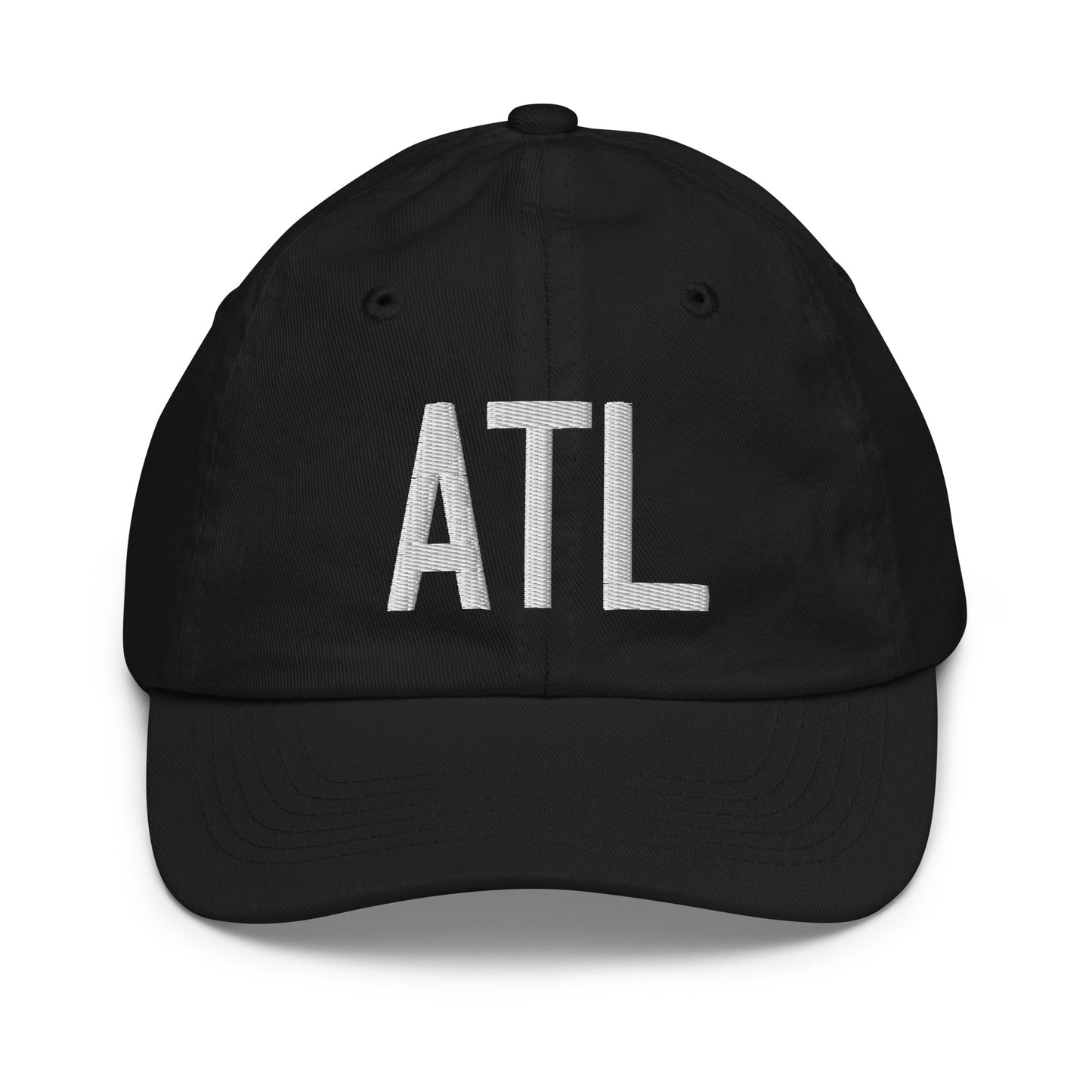 Airport Code Kid's Baseball Cap - White • ATL Atlanta • YHM Designs - Image 11