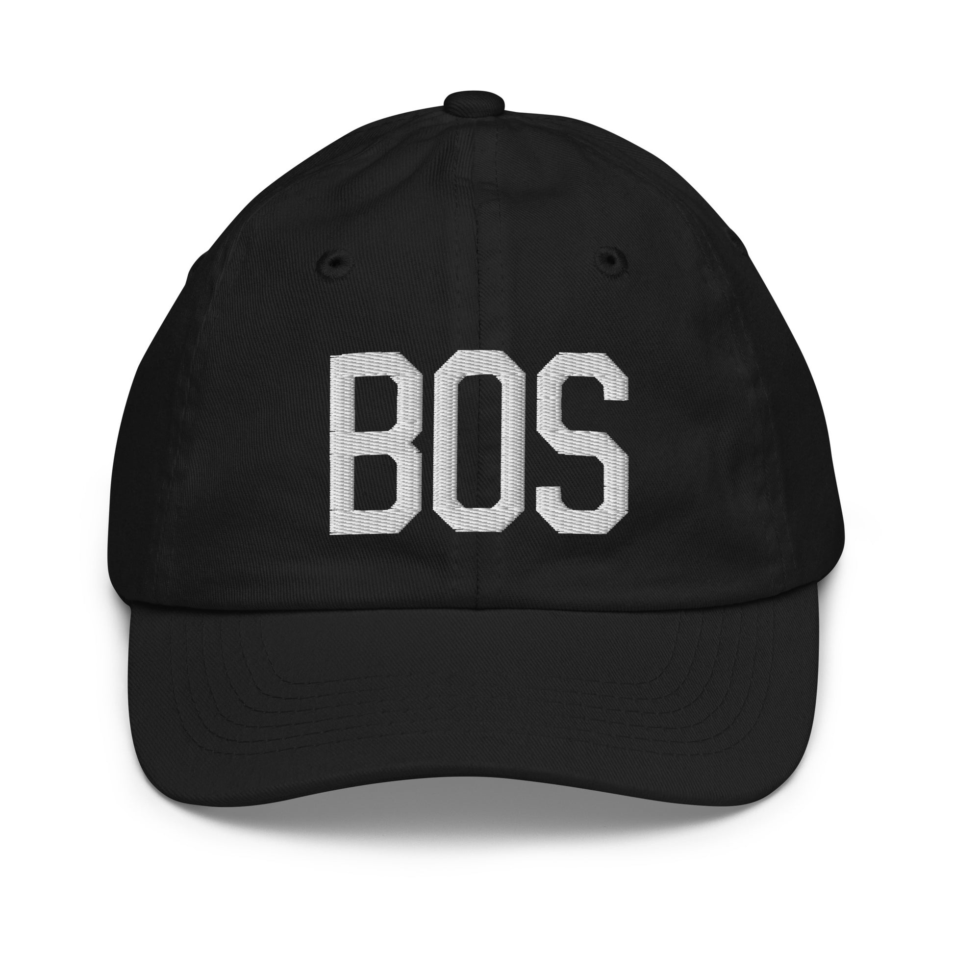 Airport Code Kid's Baseball Cap - White • BOS Boston • YHM Designs - Image 11