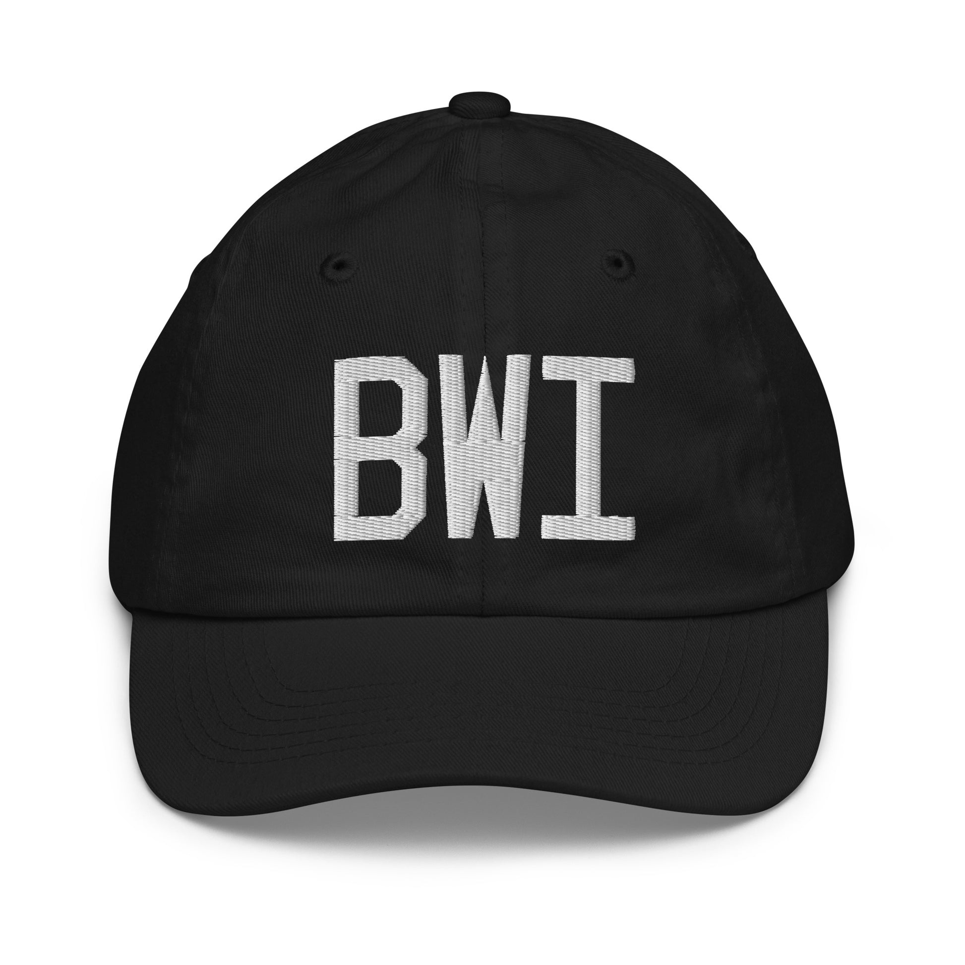 Airport Code Kid's Baseball Cap - White • BWI Baltimore • YHM Designs - Image 11