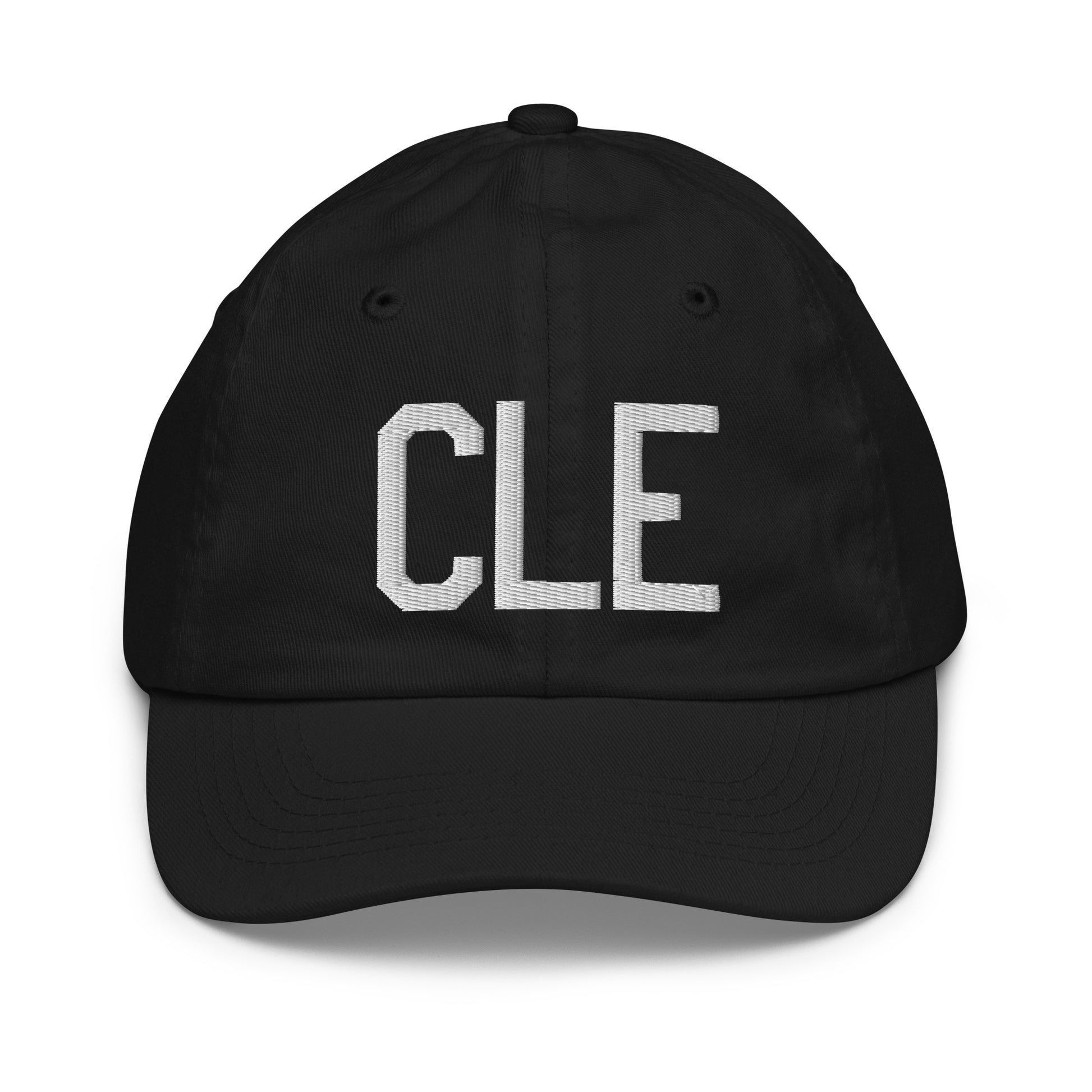 Airport Code Kid's Baseball Cap - White • CLE Cleveland • YHM Designs - Image 11