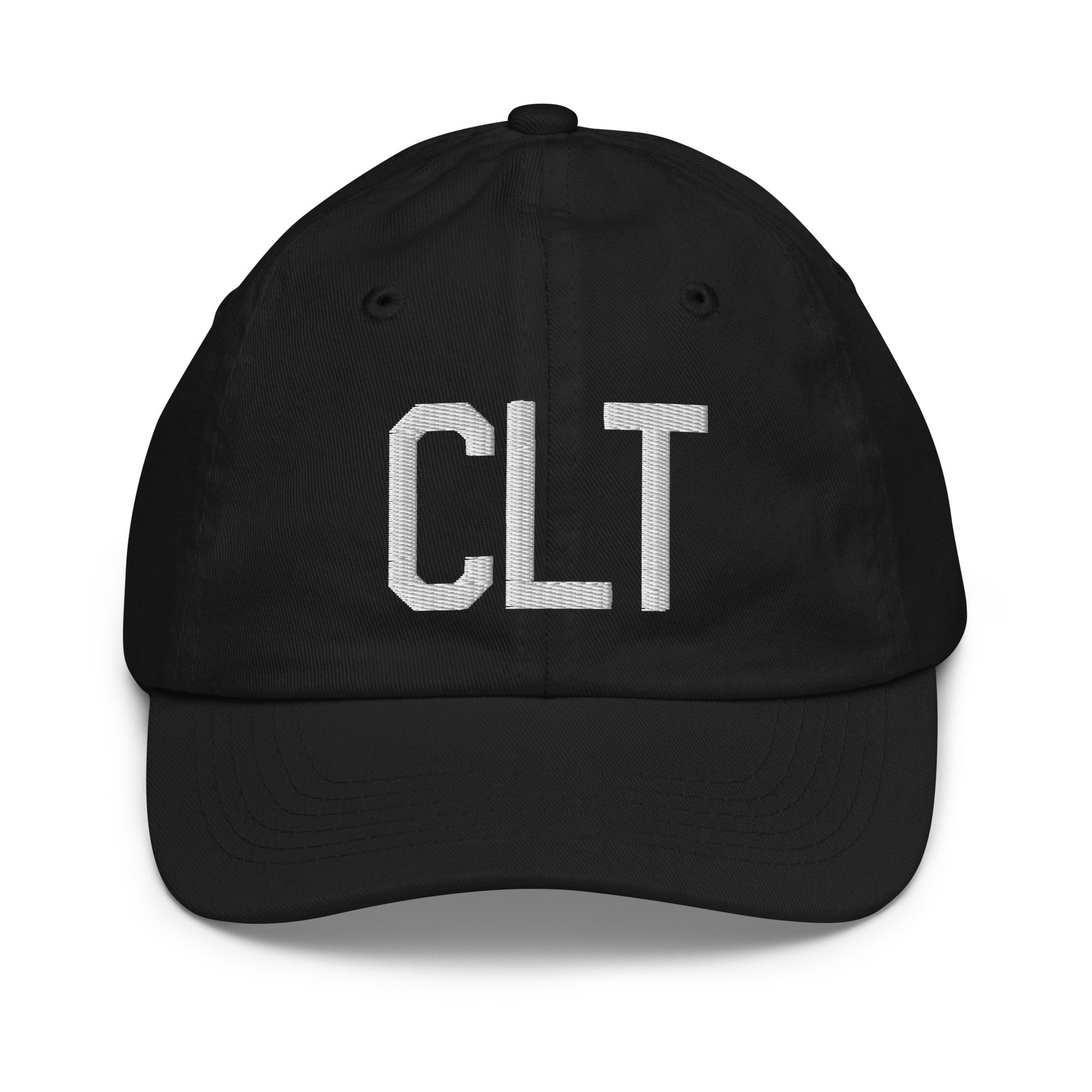 Airport Code Kid's Baseball Cap - White • CLT Charlotte • YHM Designs - Image 11