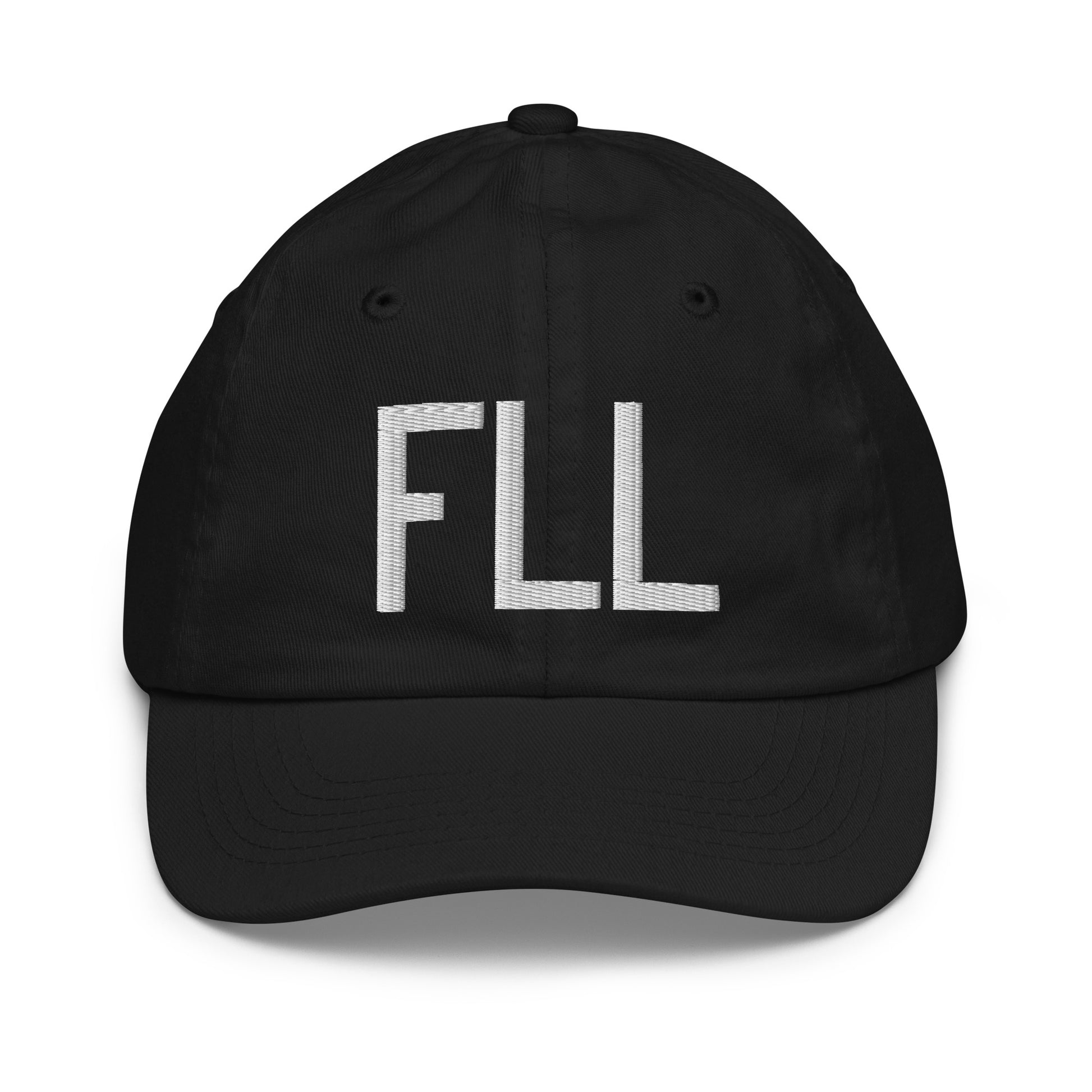 Airport Code Kid's Baseball Cap - White • FLL Fort Lauderdale • YHM Designs - Image 11
