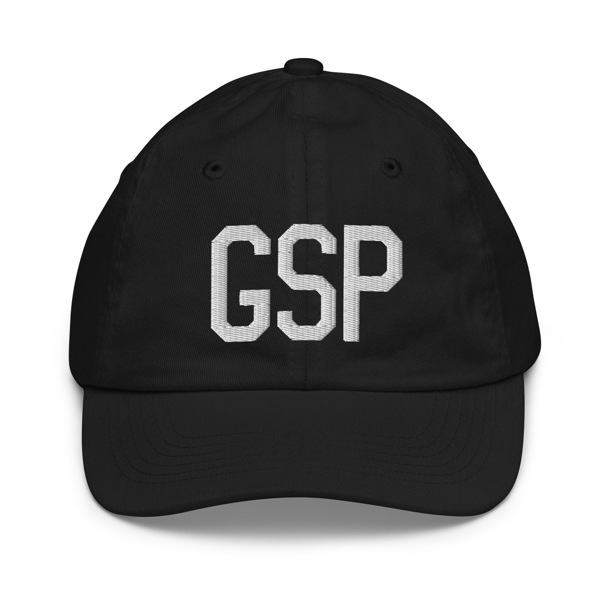 Airport Code Kid's Baseball Cap - White • GSP Greenville-Spartanburg • YHM Designs - Image 11