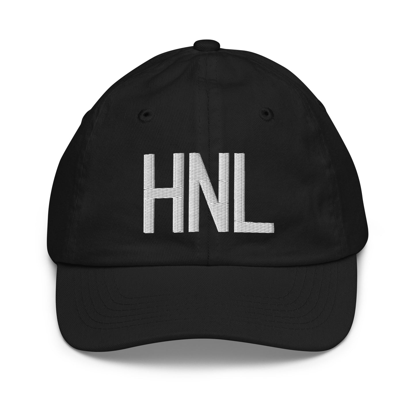 Airport Code Kid's Baseball Cap - White • HNL Honolulu • YHM Designs - Image 11