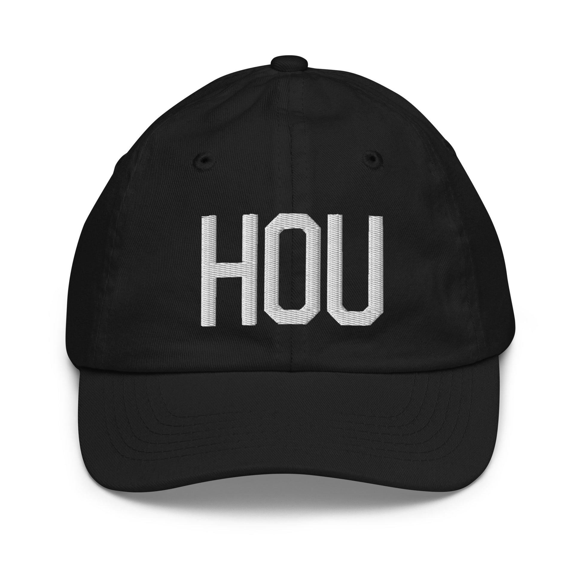 Airport Code Kid's Baseball Cap - White • HOU Houston • YHM Designs - Image 11