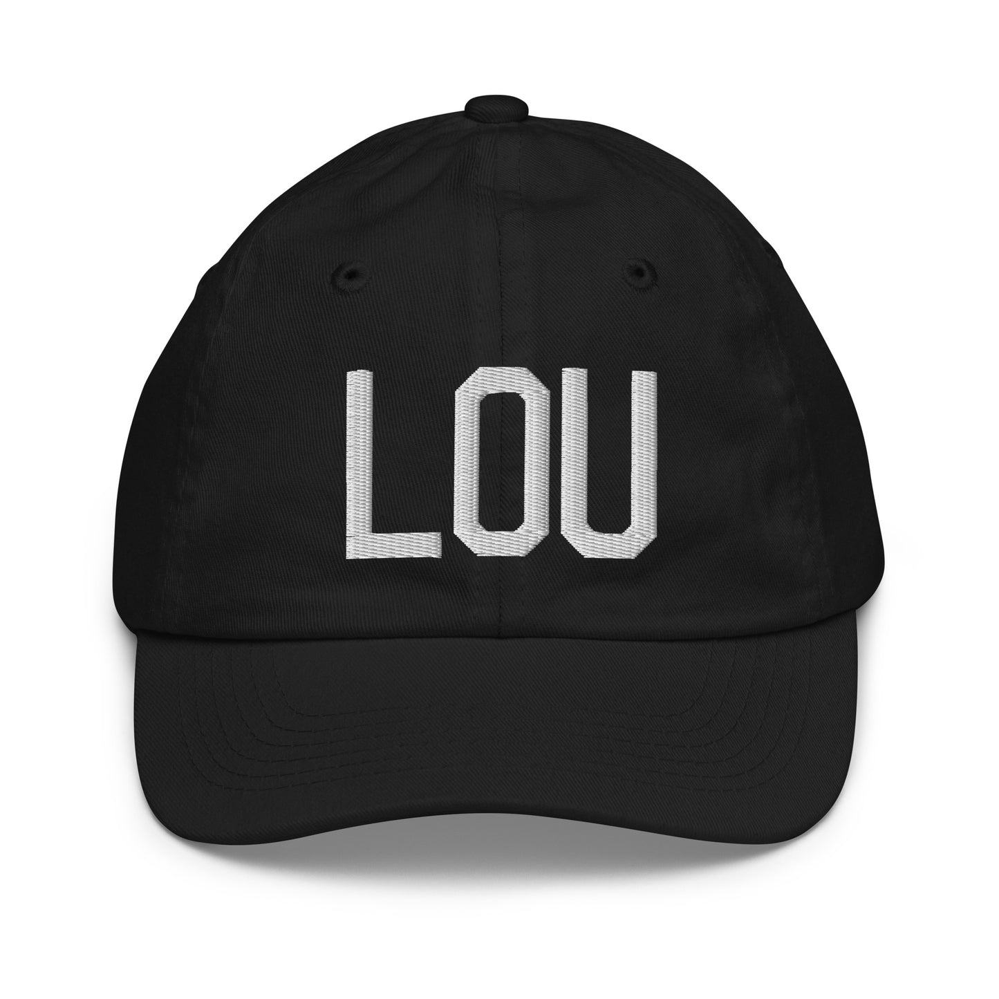 Airport Code Kid's Baseball Cap - White • LOU Louisville • YHM Designs - Image 11