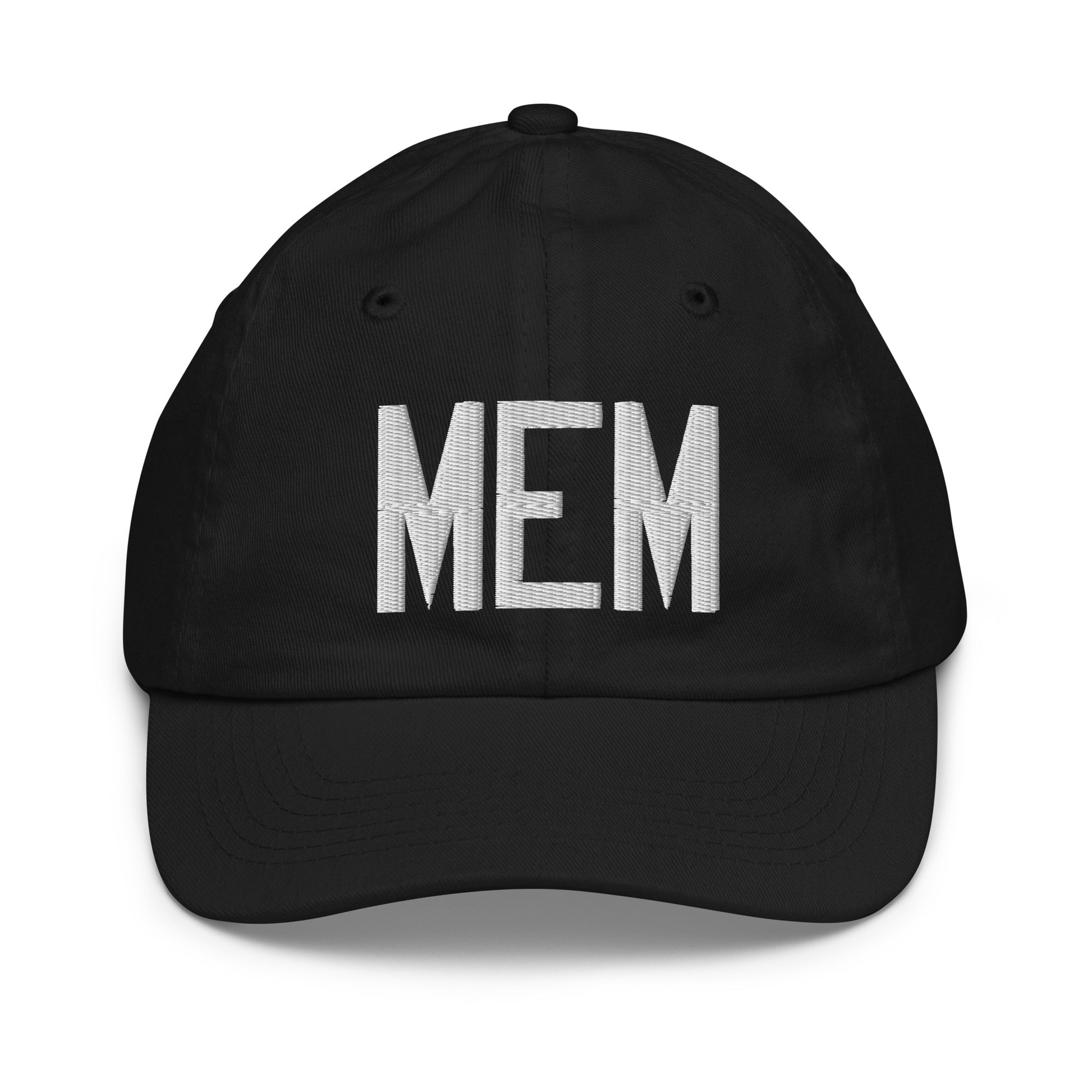 Airport Code Kid's Baseball Cap - White • MEM Memphis • YHM Designs - Image 11