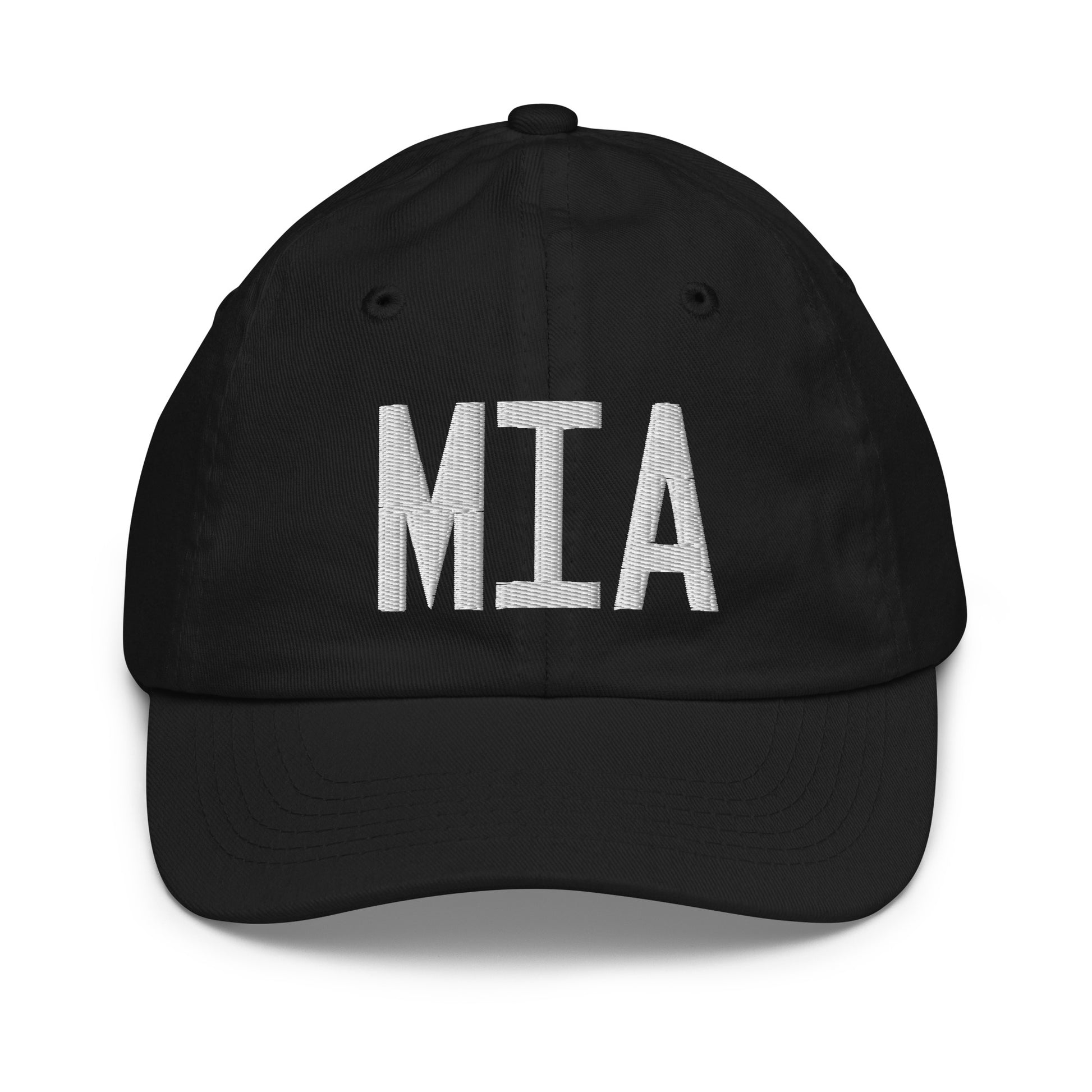Airport Code Kid's Baseball Cap - White • MIA Miami • YHM Designs - Image 11
