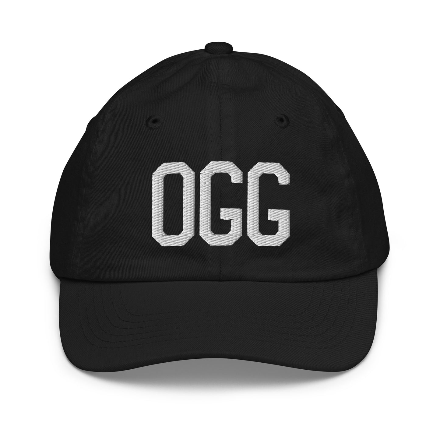 Airport Code Kid's Baseball Cap - White • OGG Maui • YHM Designs - Image 11