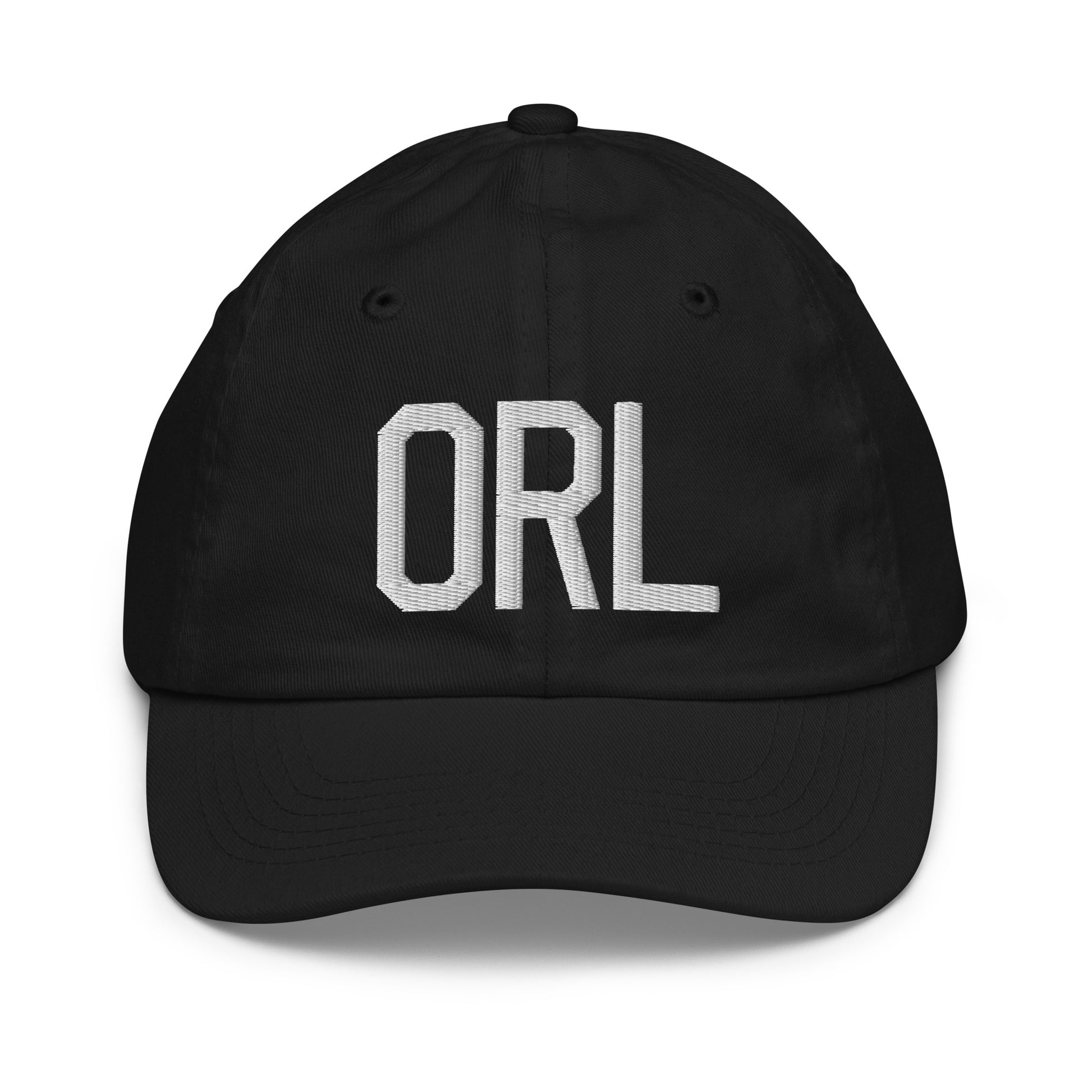 Airport Code Kid's Baseball Cap - White • ORL Orlando • YHM Designs - Image 11