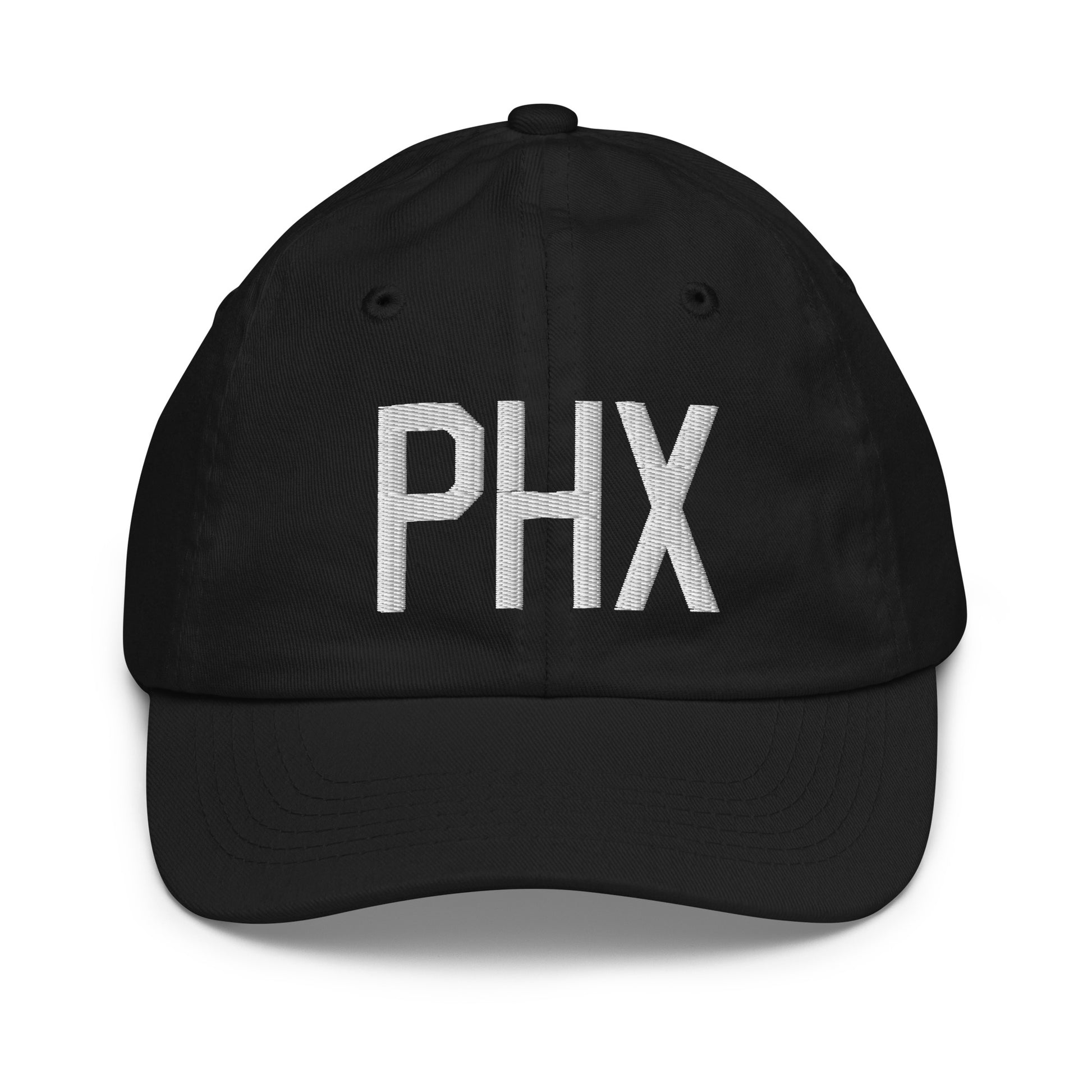 Airport Code Kid's Baseball Cap - White • PHX Phoenix • YHM Designs - Image 11