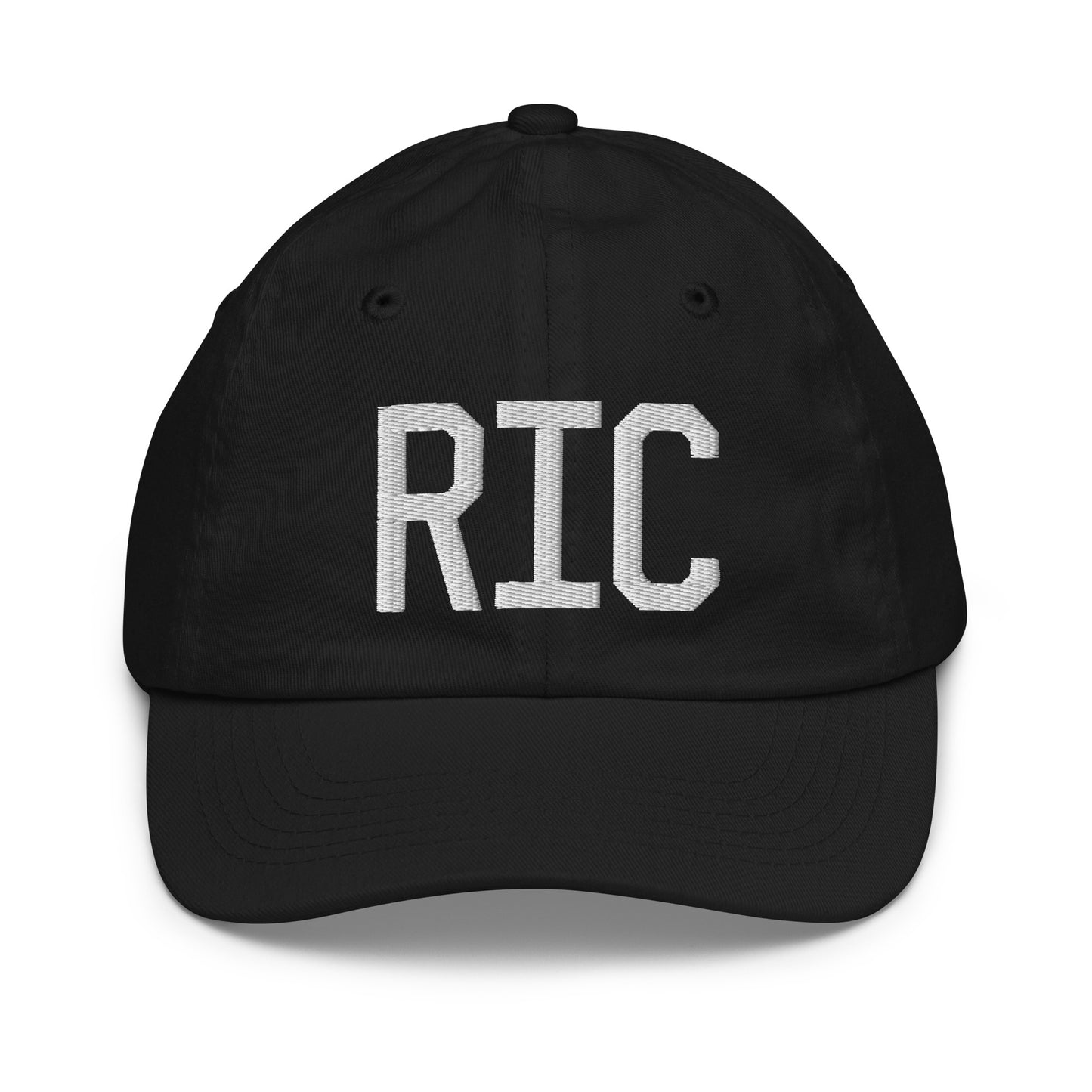 Airport Code Kid's Baseball Cap - White • RIC Richmond • YHM Designs - Image 11