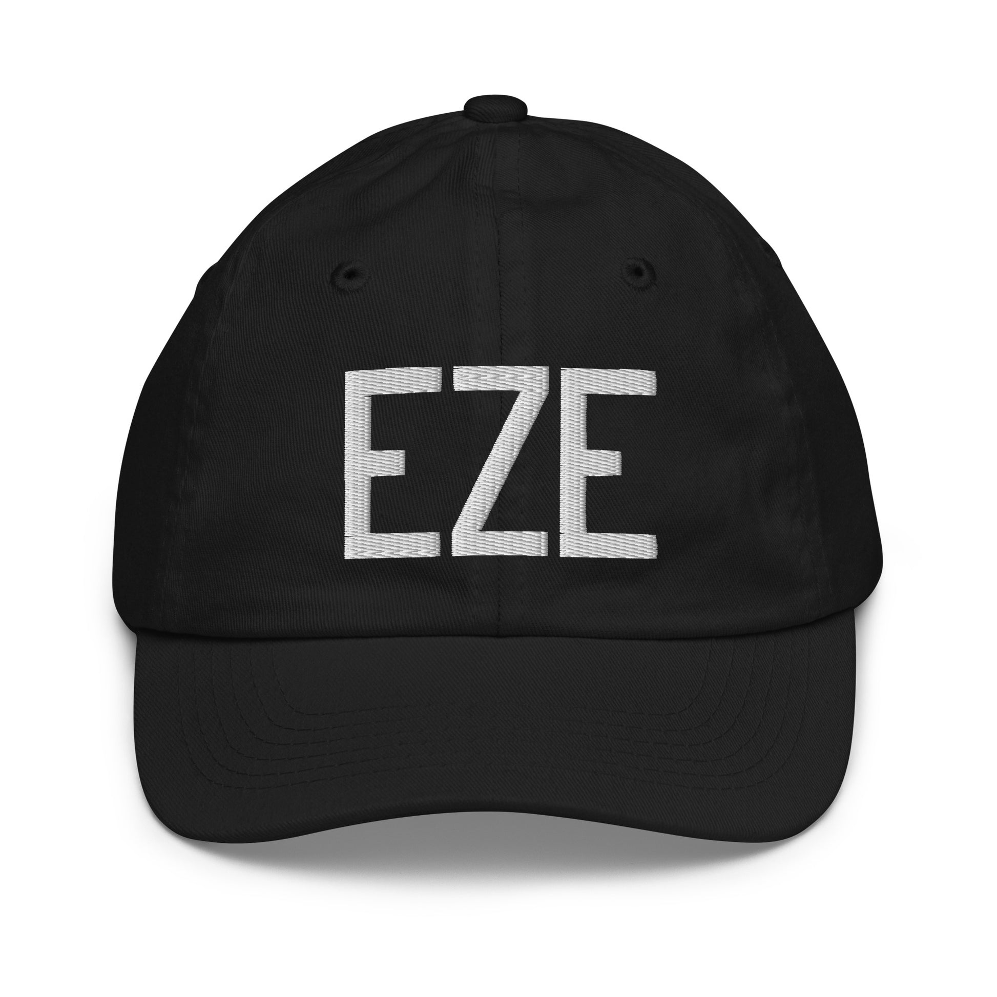 Airport Code Kid's Baseball Cap - White • EZE Buenos Aires • YHM Designs - Image 11