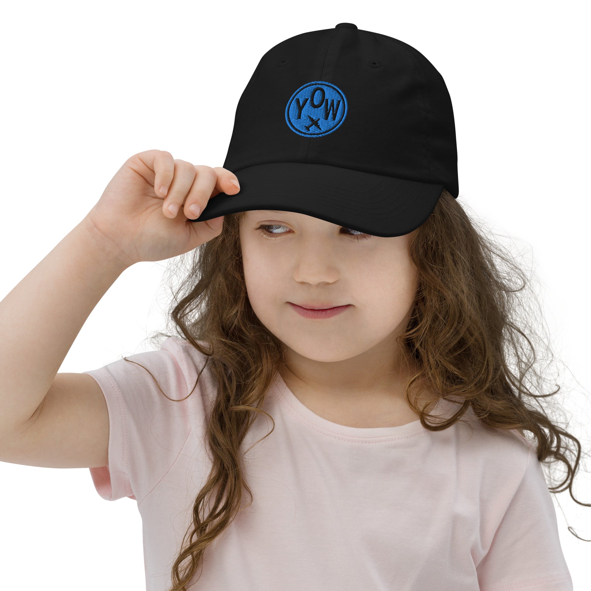 Roundel Kid's Baseball Cap - Aqua • YOW Ottawa • YHM Designs - Image 05