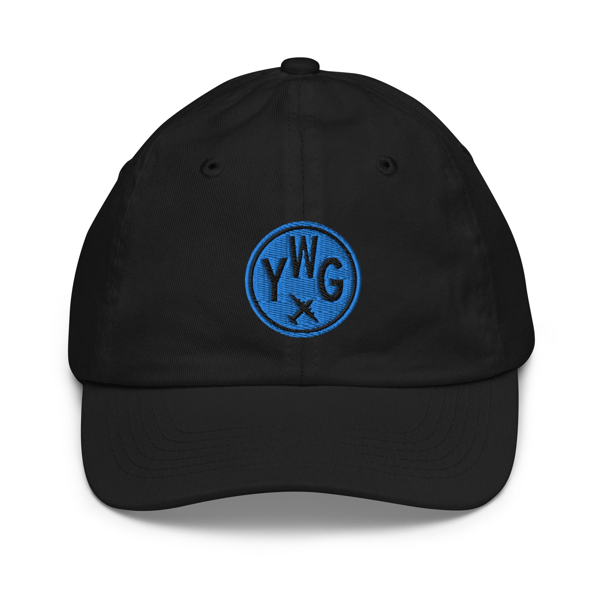 Roundel Kid's Baseball Cap - Aqua • YWG Winnipeg • YHM Designs - Image 02