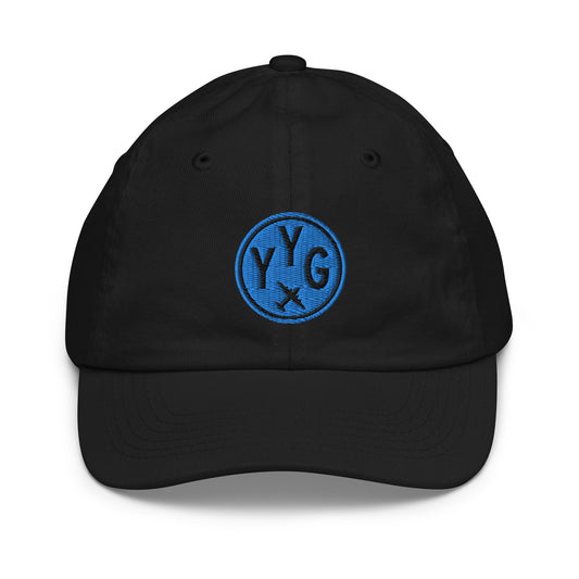 Roundel Kid's Baseball Cap - Aqua • YYG Charlottetown • YHM Designs - Image 02