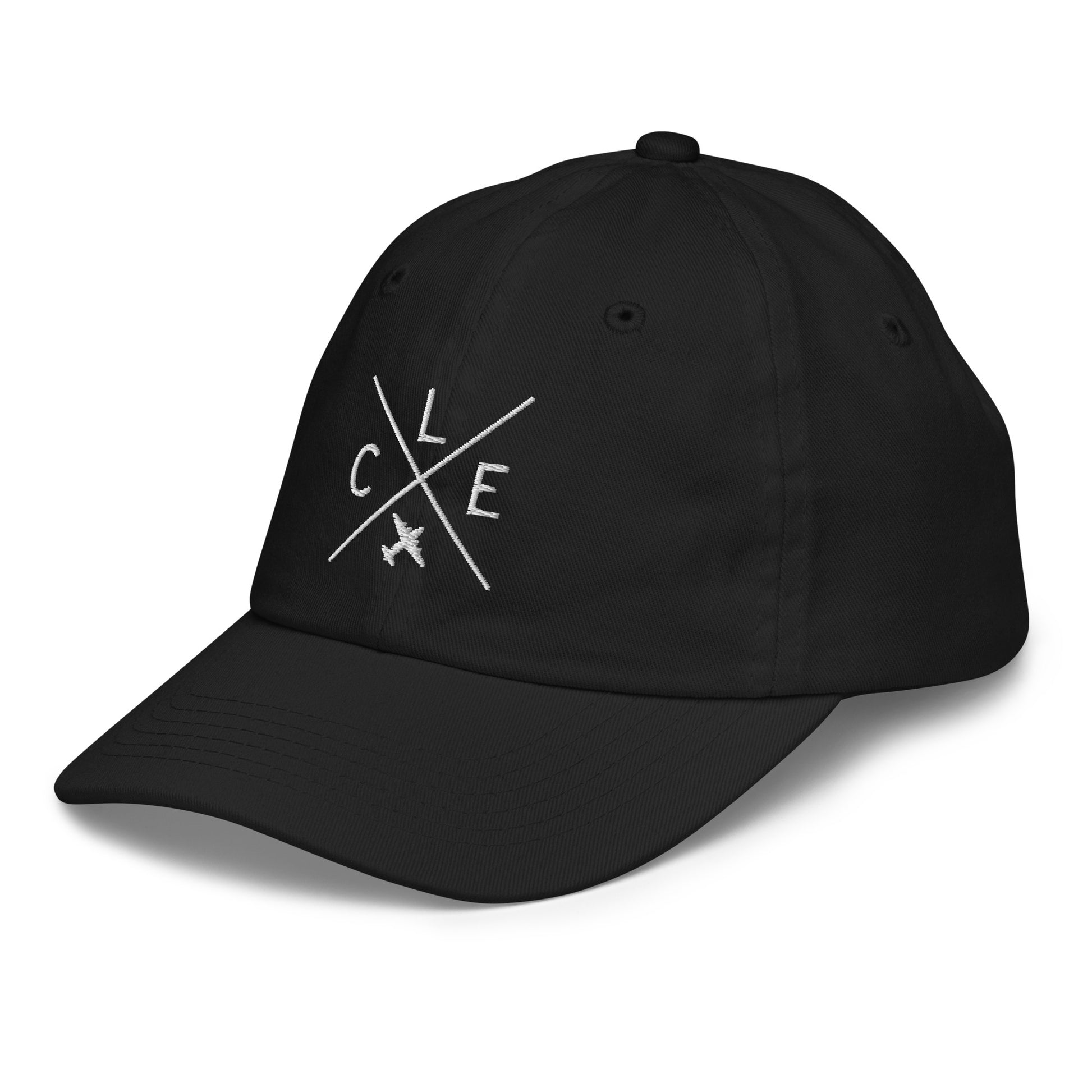 Crossed-X Kid's Baseball Cap - White • CLE Cleveland • YHM Designs - Image 13